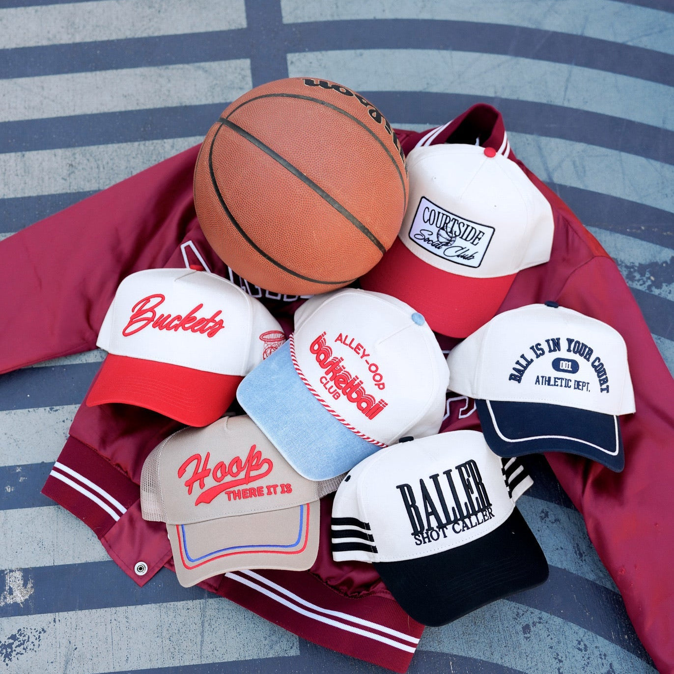 Alley Oop Basketball Club Hat | Denim Vintage Trucker Snapback