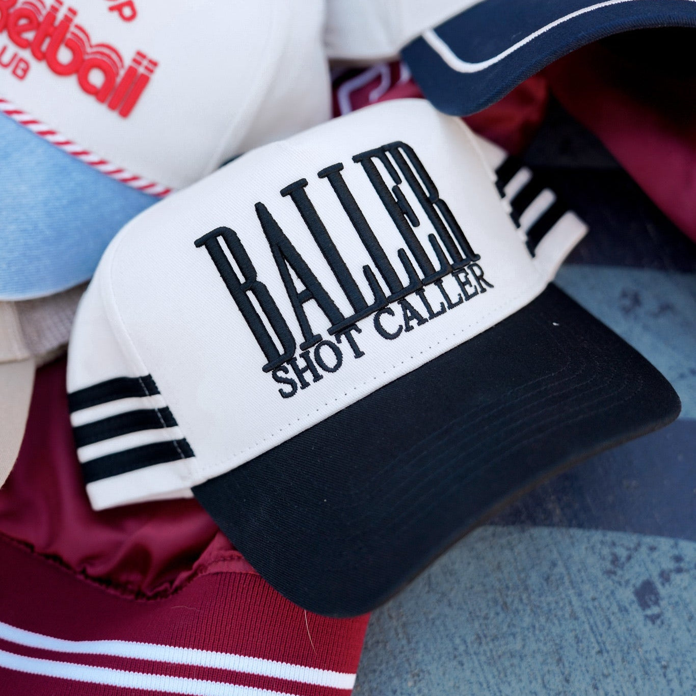 Baller Shot Caller Hat | Black Vintage Basketball Trucker