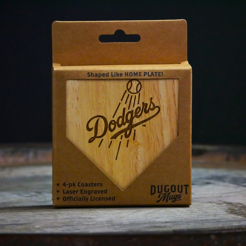 Collection of Los Angeles Dodgers Dugout Mug® Wood Coaster in a gallery layout