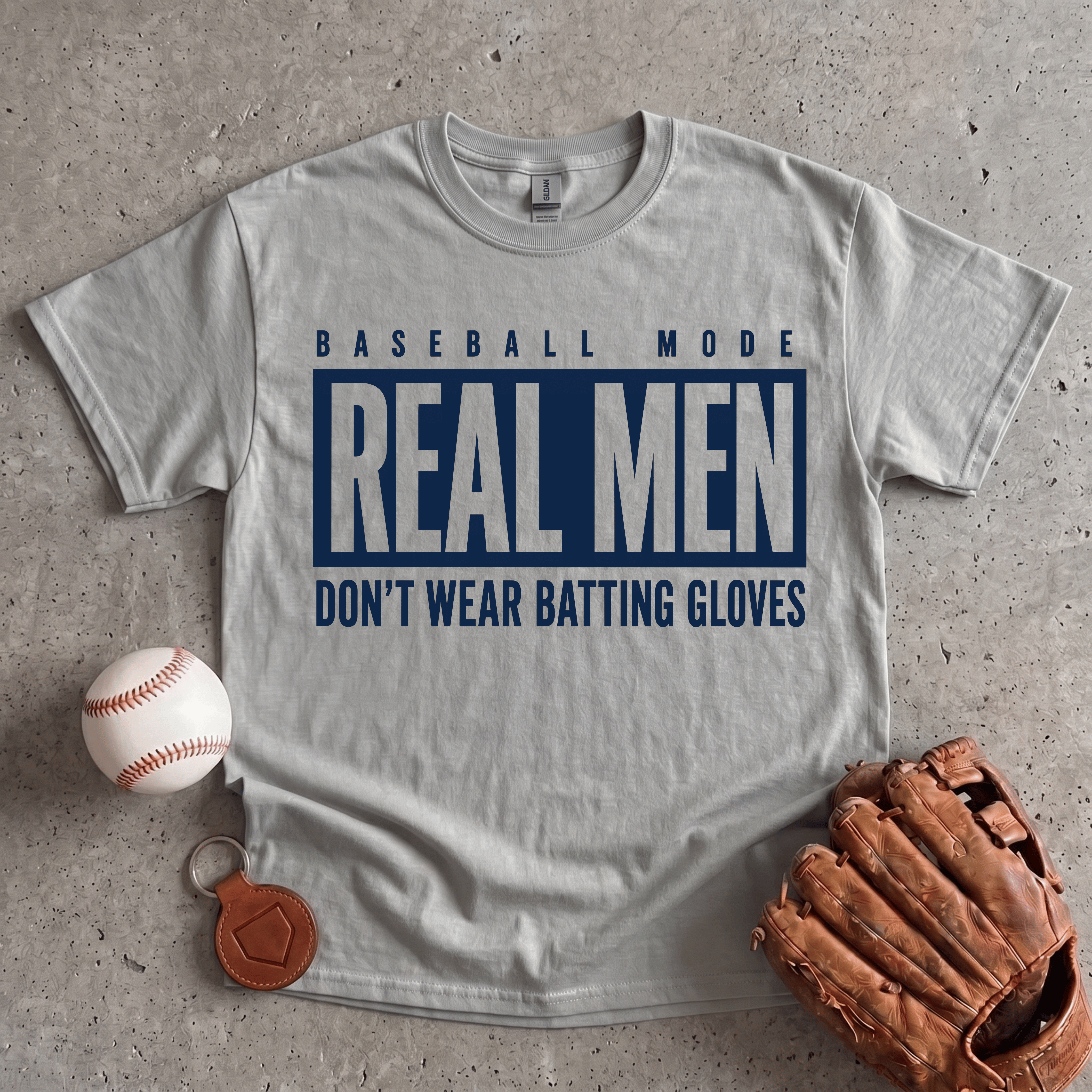 Collection of Real Men Batting Gloves T-Shirt in a gallery layout