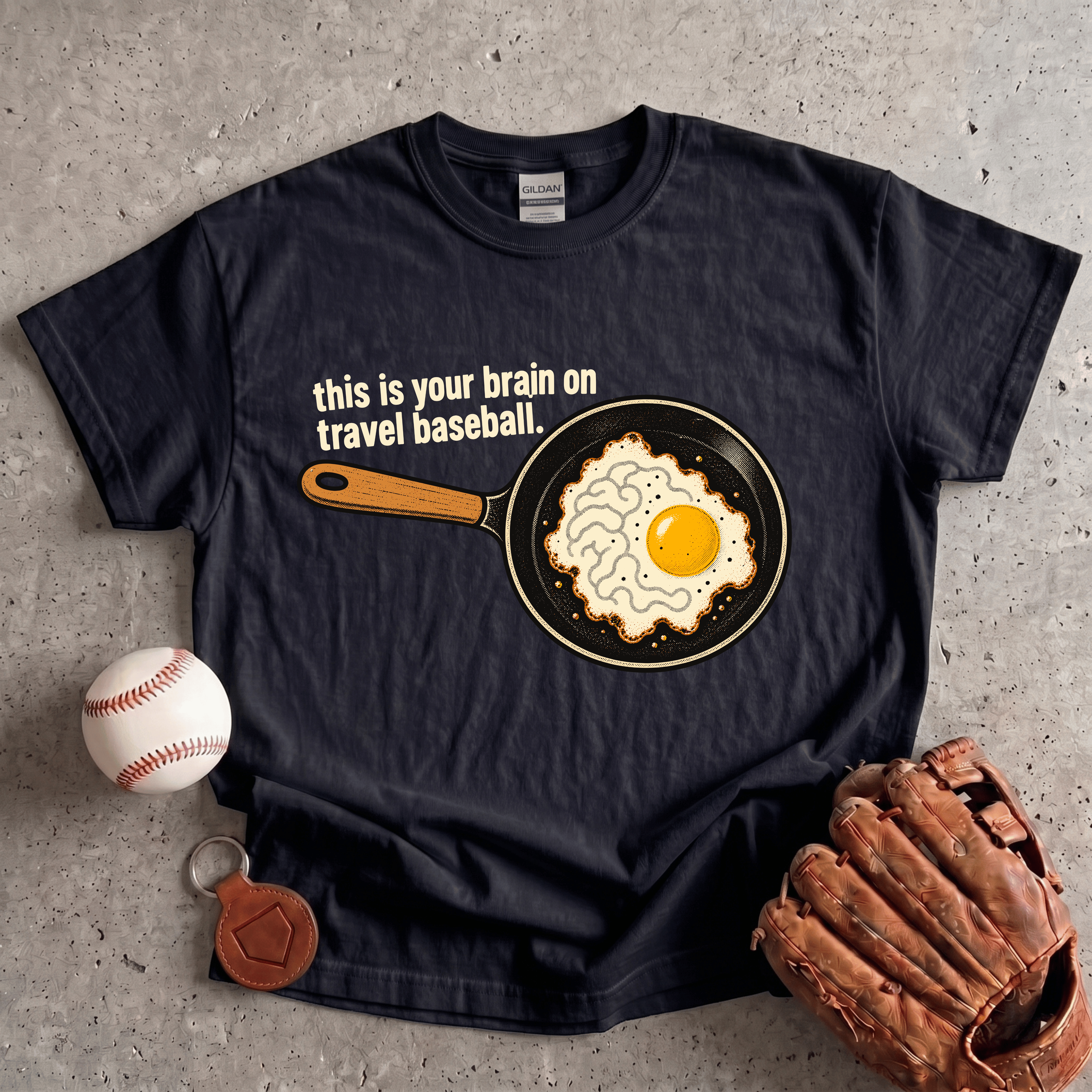 Collection of Brain On Travel Baseball T-Shirt in a gallery layout