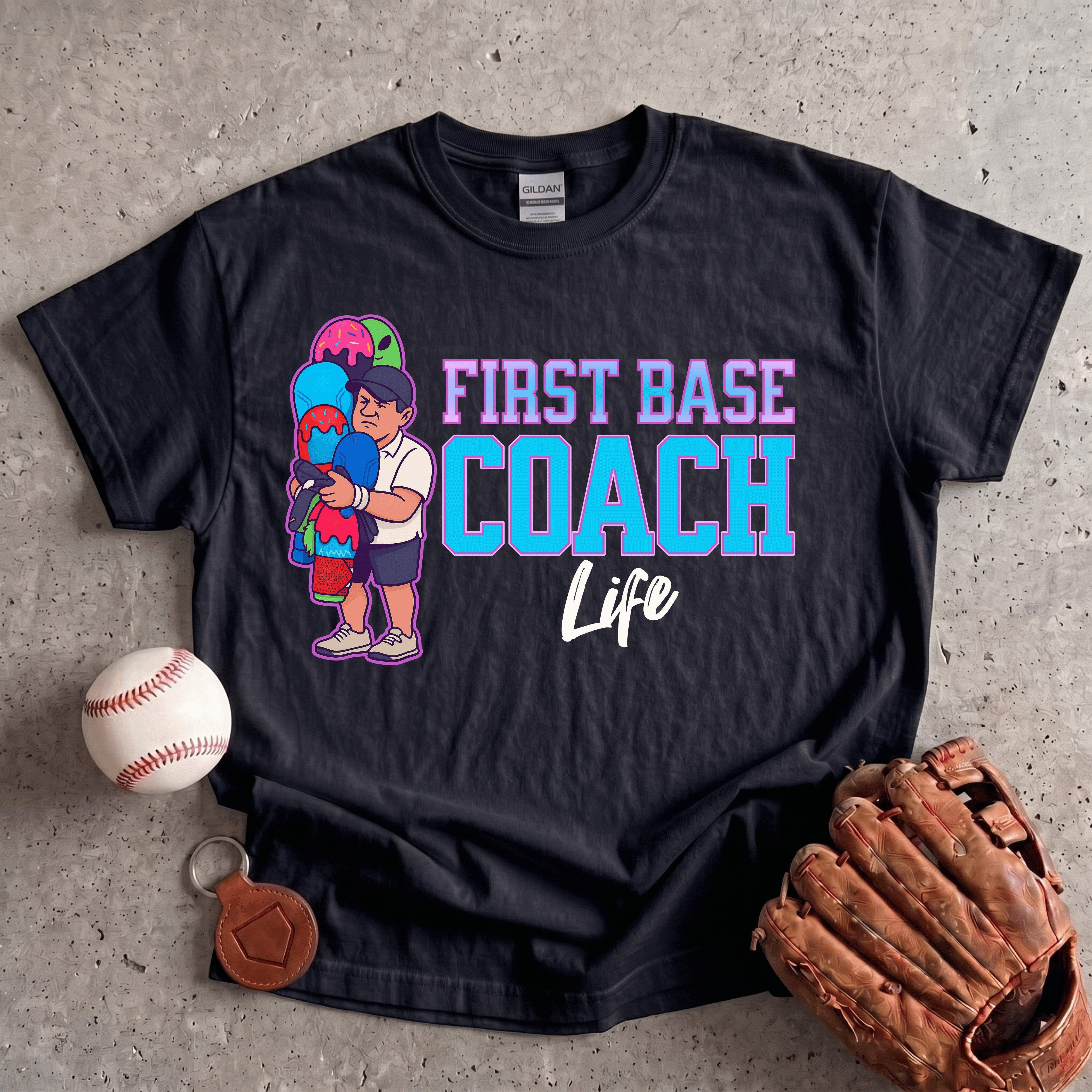 Collection of First Base Coach T-Shirt in a gallery layout