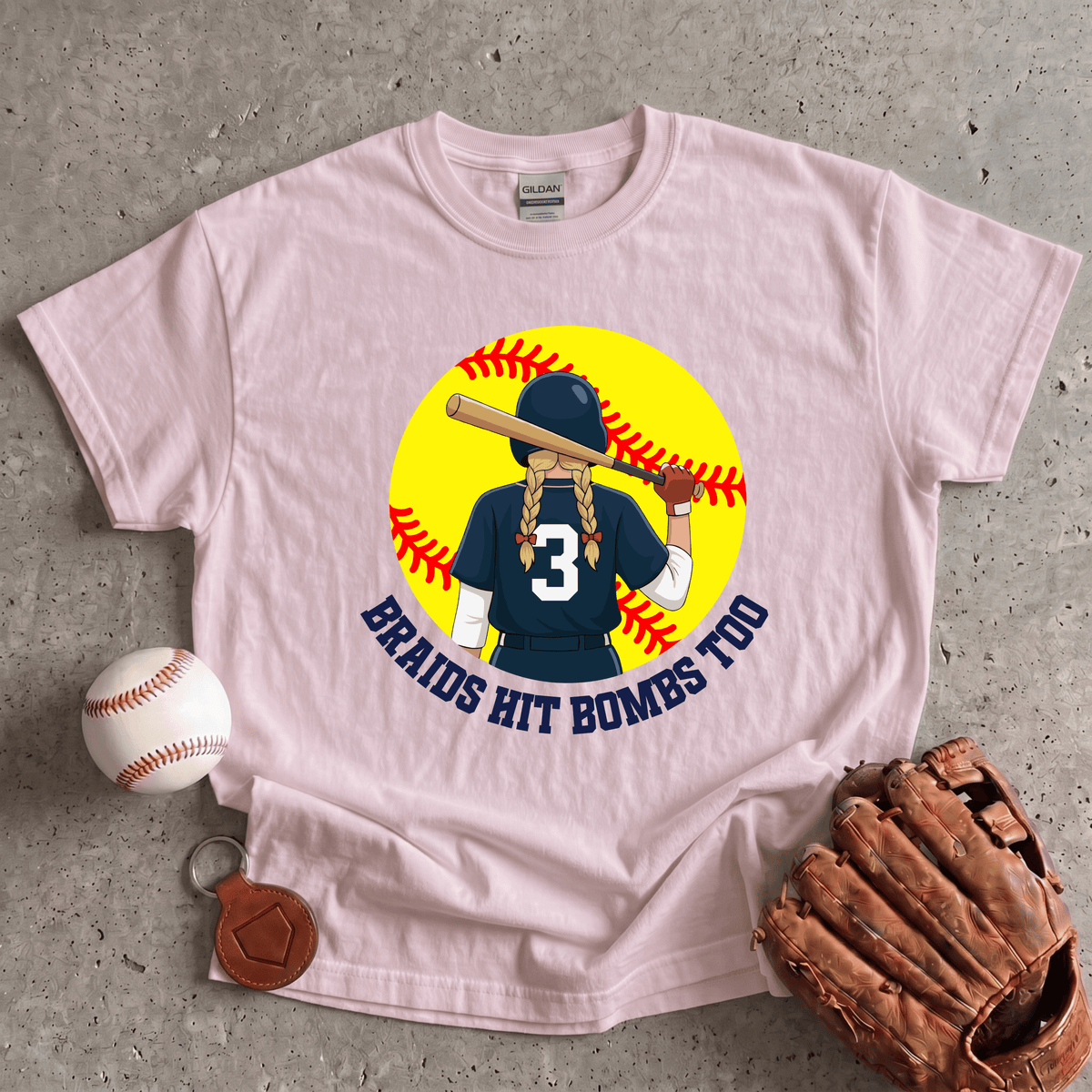 Braids Hit Bombs Too Softball T-Shirt