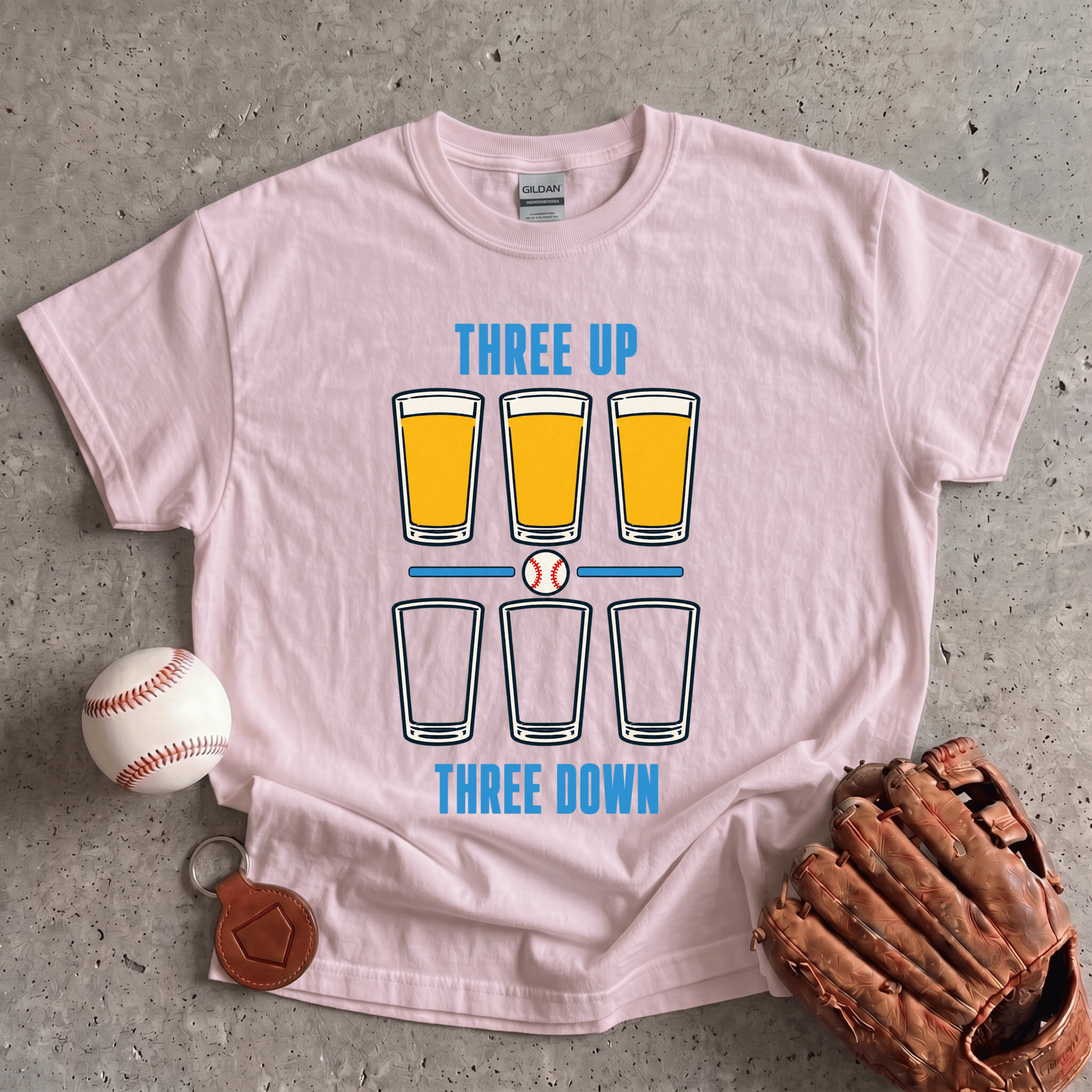Collection of Three Up Three Down Beer T-Shirt in a gallery layout