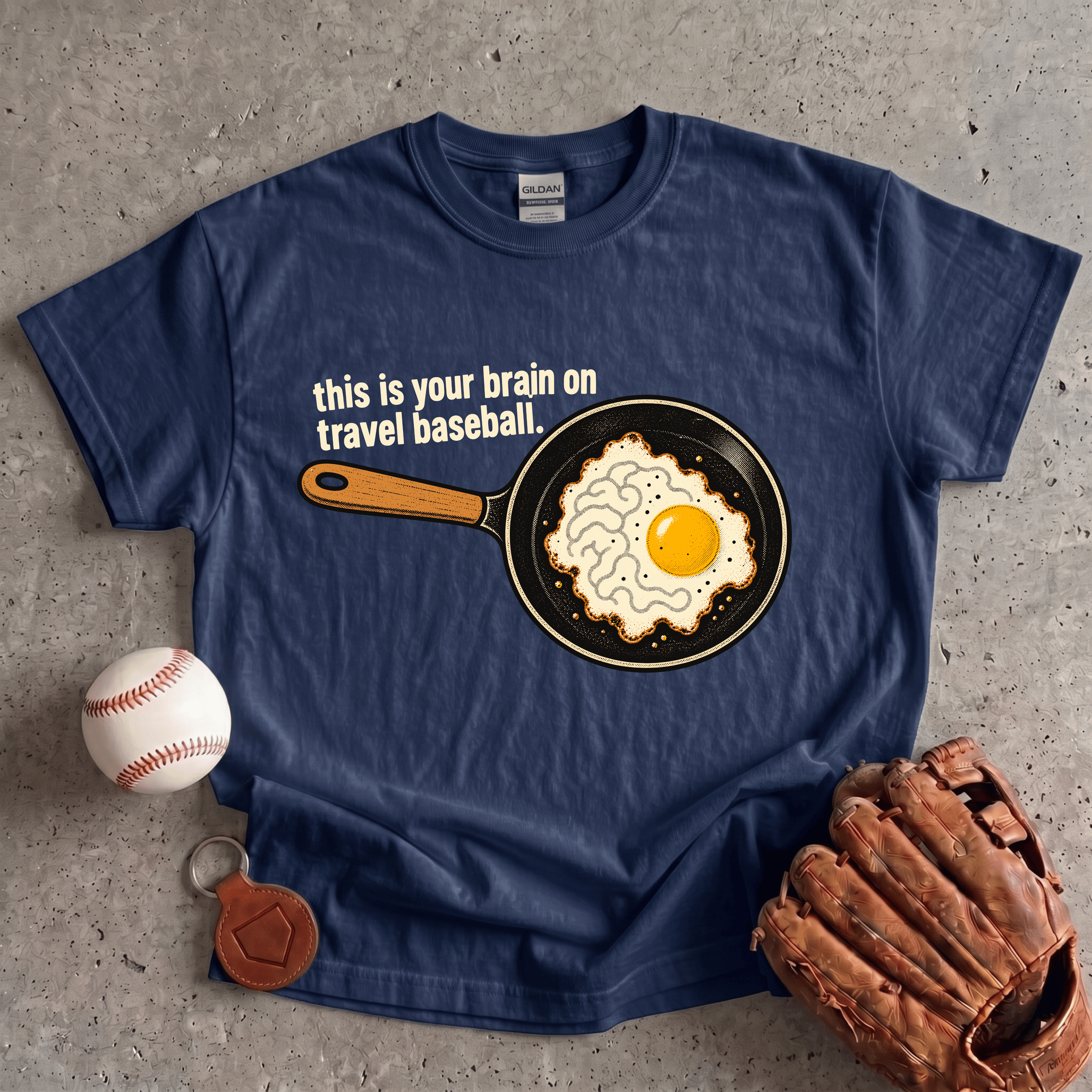 Collection of Brain On Travel Baseball T-Shirt in a gallery layout