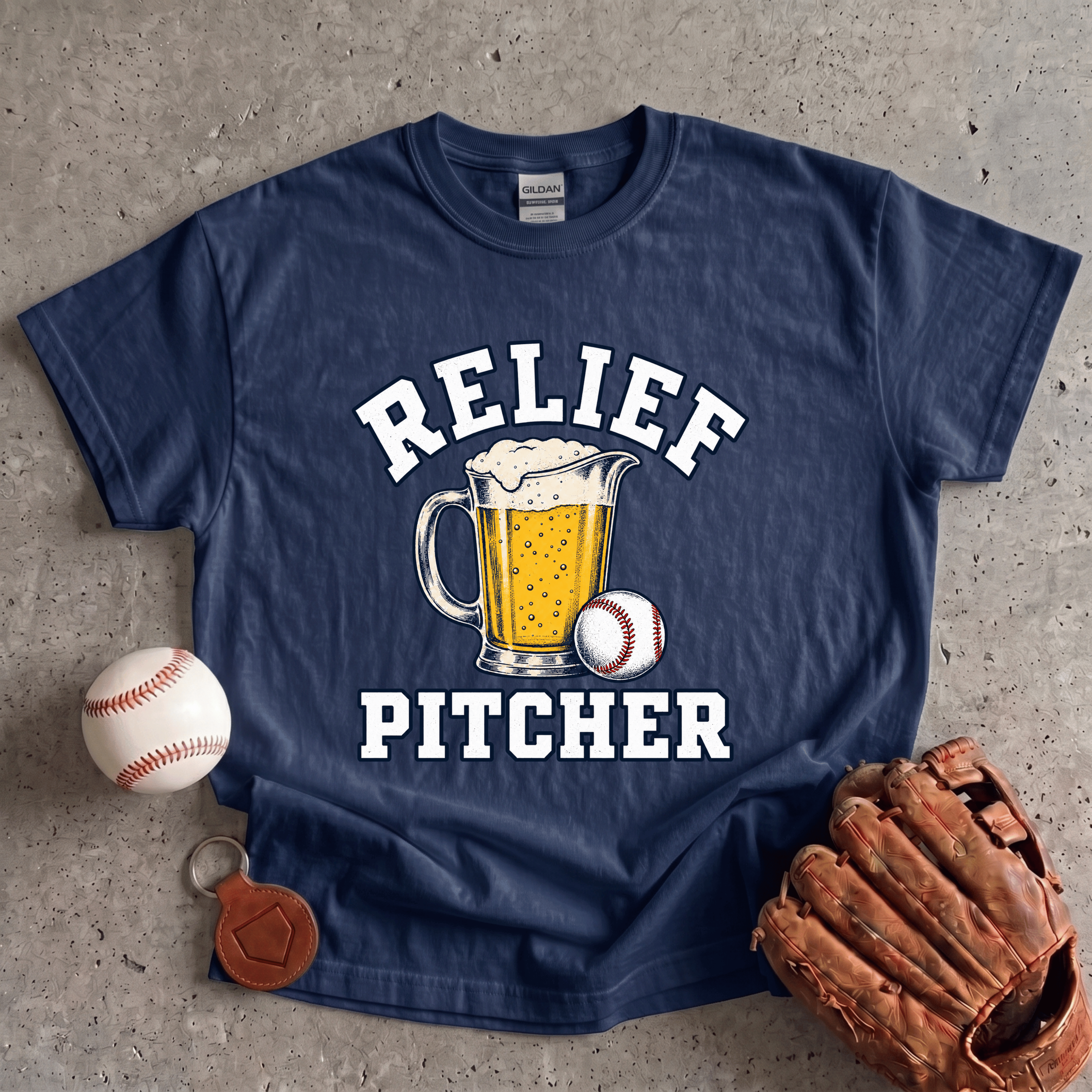 Collection of Relief Pitcher Beer T-Shirt in a gallery layout