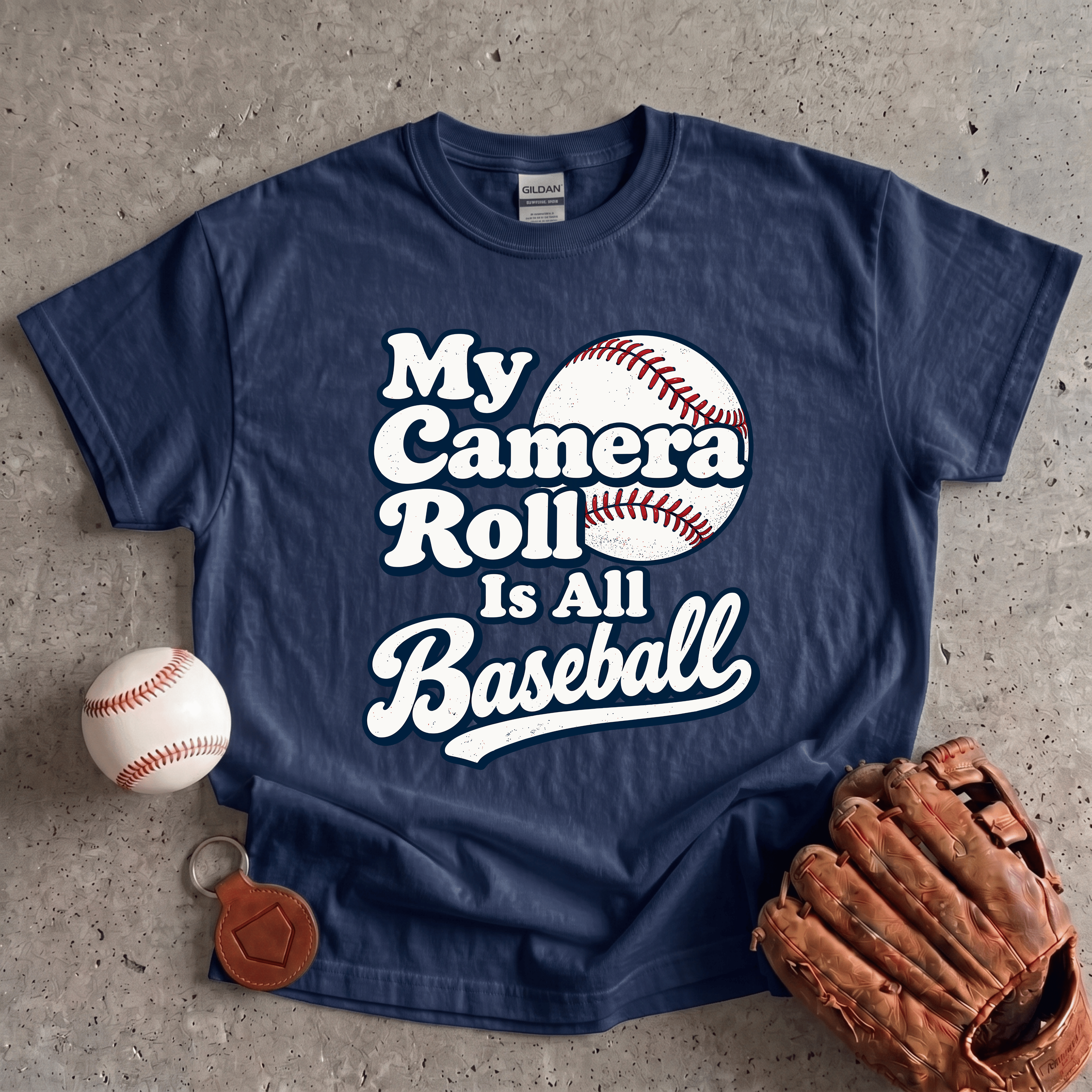 Collection of My Camera Roll Is All Baseball shirt – retro baseball parent tee in a gallery layout