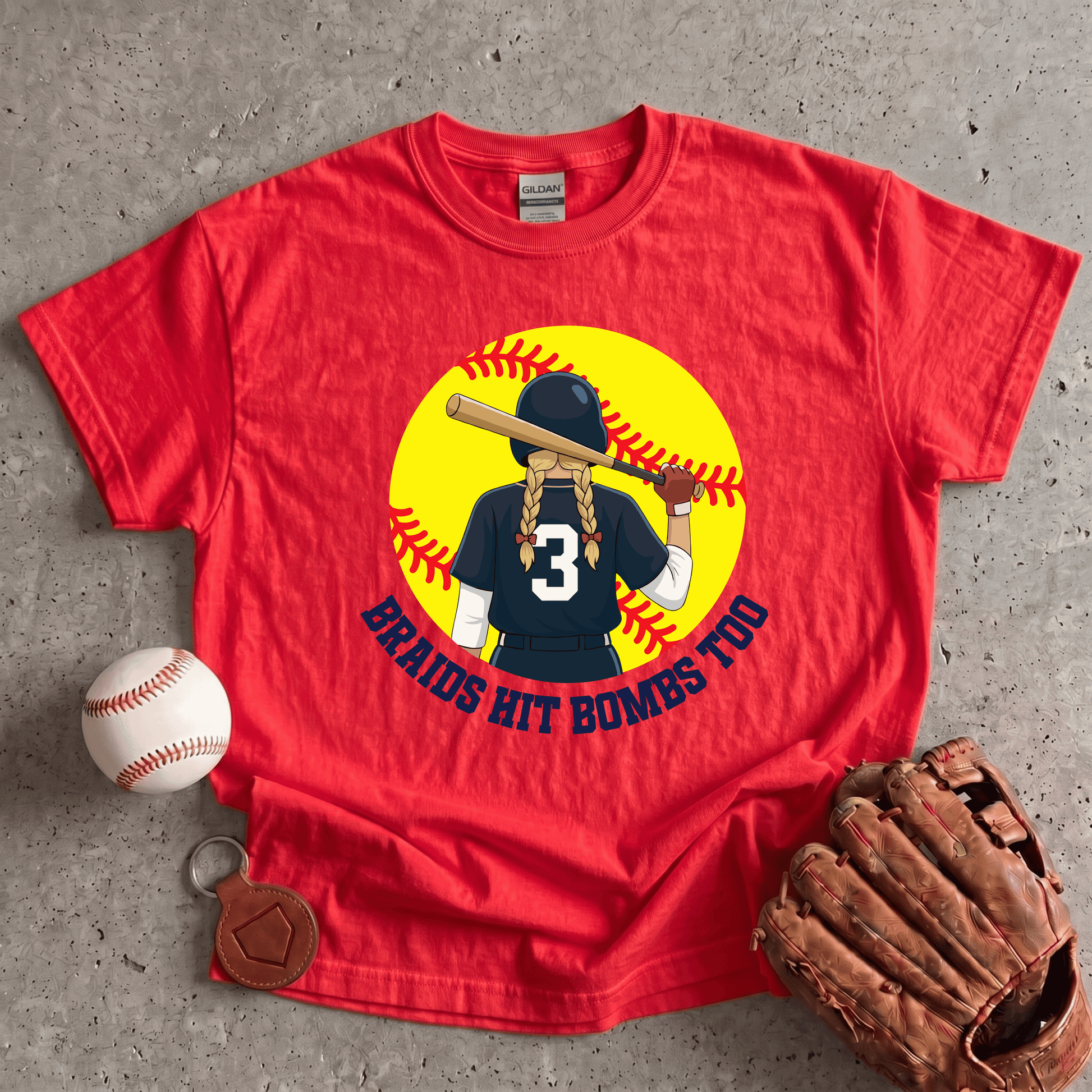 Braids Hit Bombs Too Softball T-Shirt
