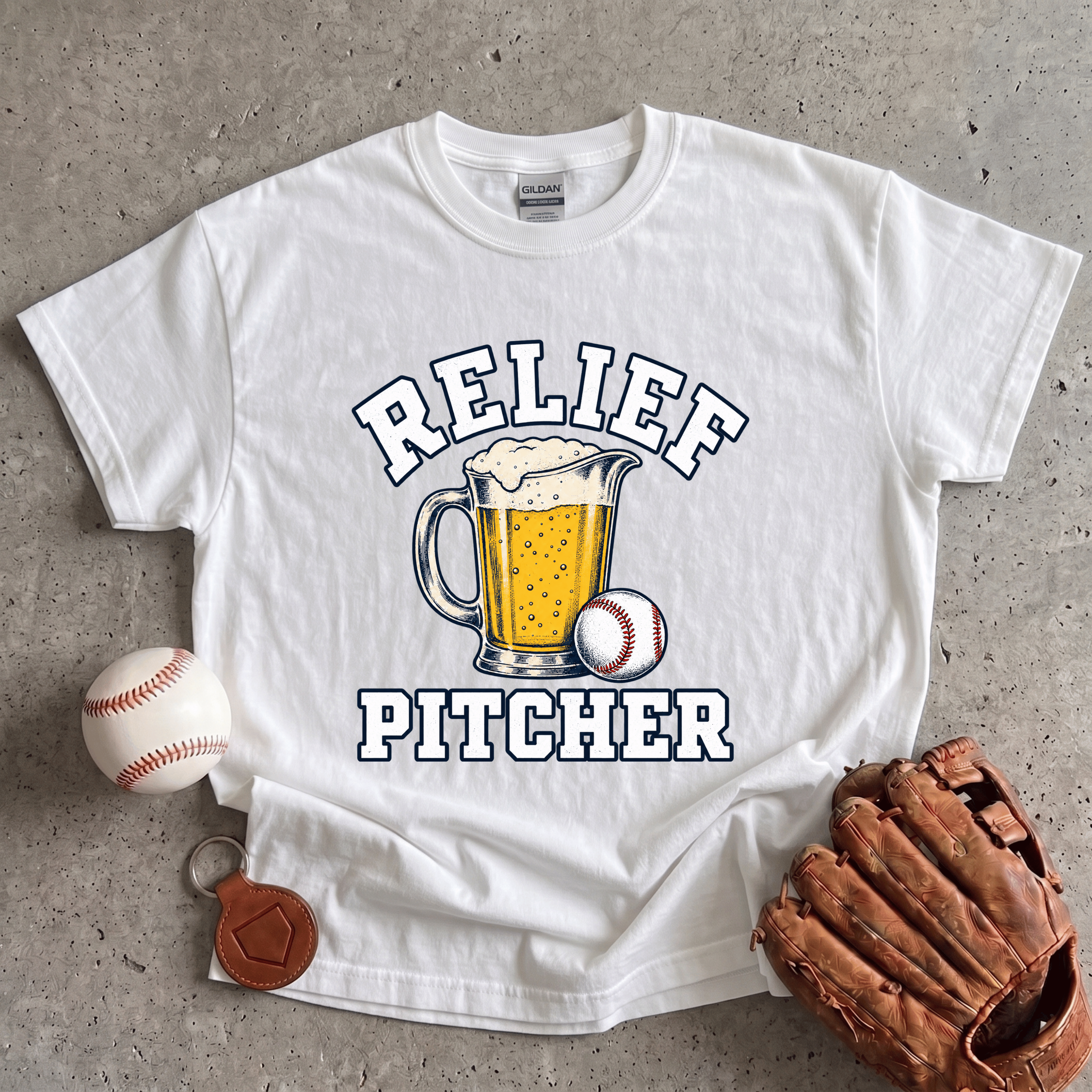 Collection of Relief Pitcher Beer T-Shirt in a gallery layout