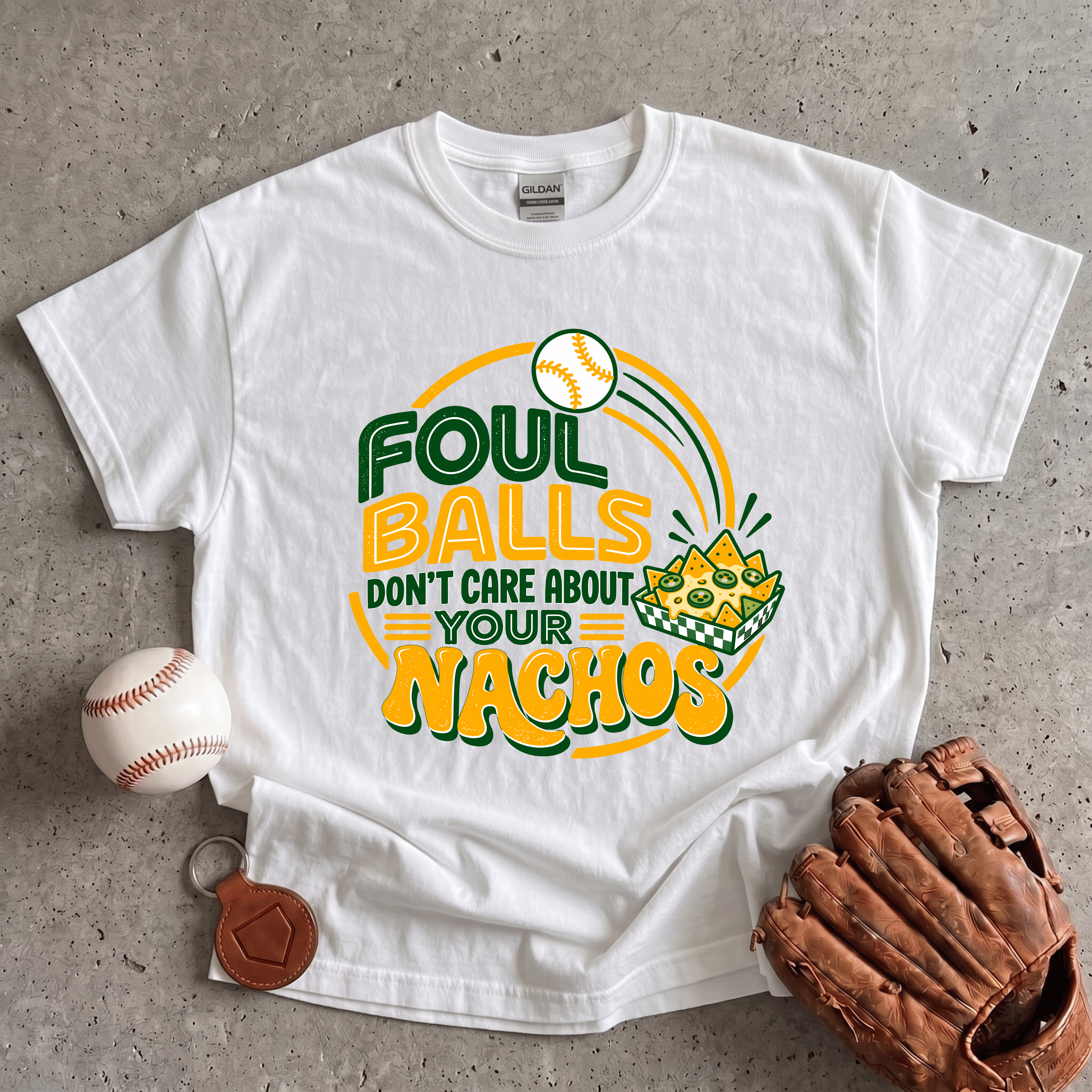 Collection of Foul Balls Nachos T-Shirt in a gallery layout