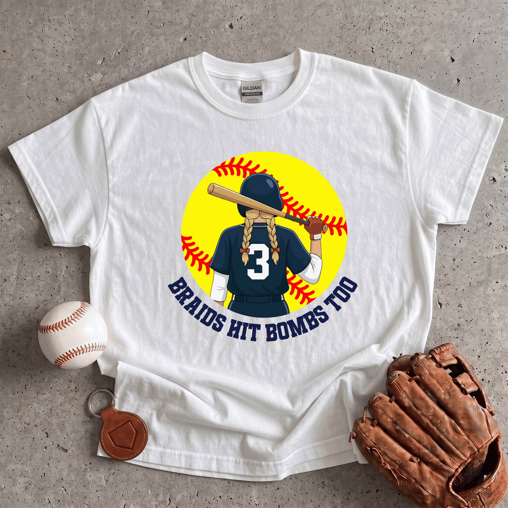 Braids Hit Bombs Too Softball T-Shirt