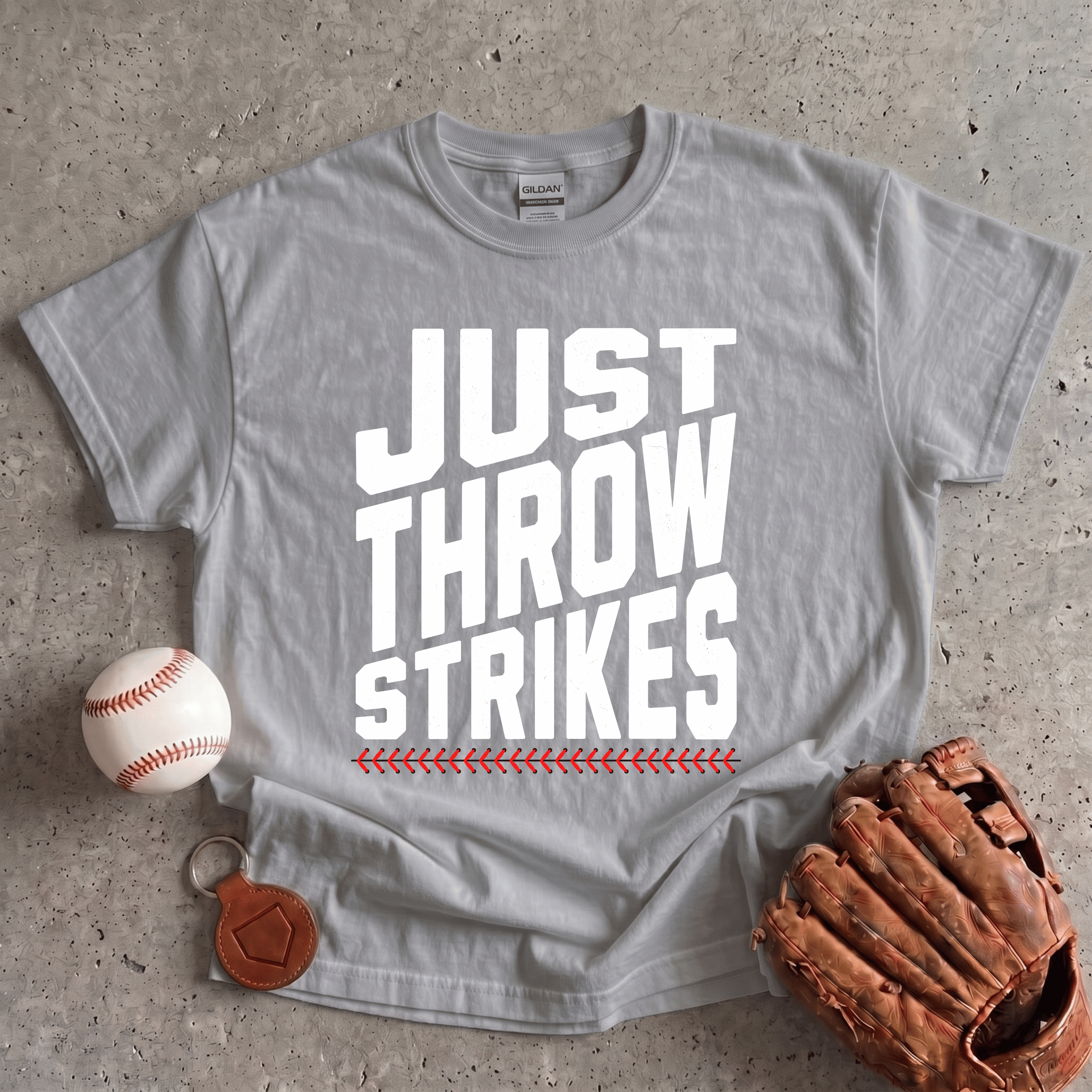Collection of Just Throw Strikes Baseball T-Shirt in a gallery layout