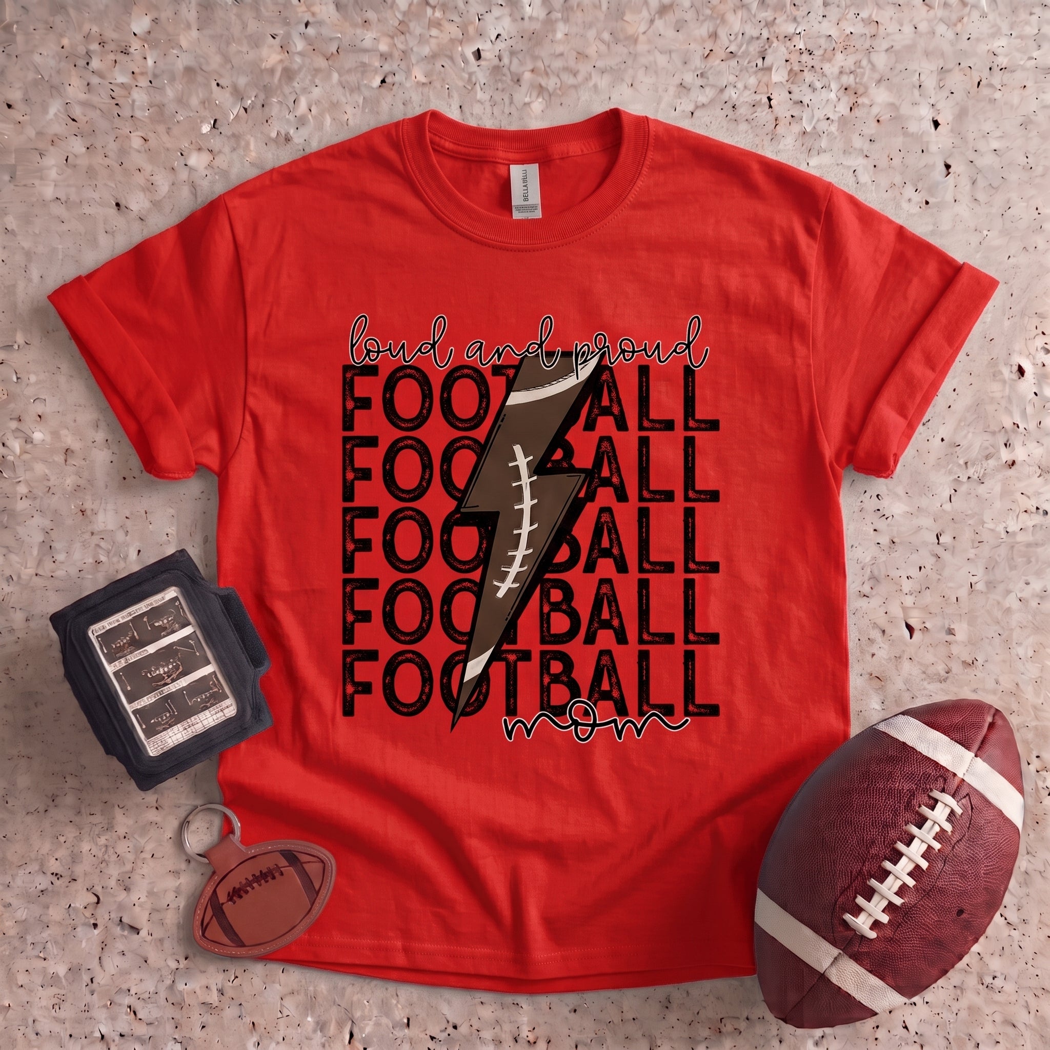 Collection of Loud and Proud Football Mom T-Shirt in a gallery layout