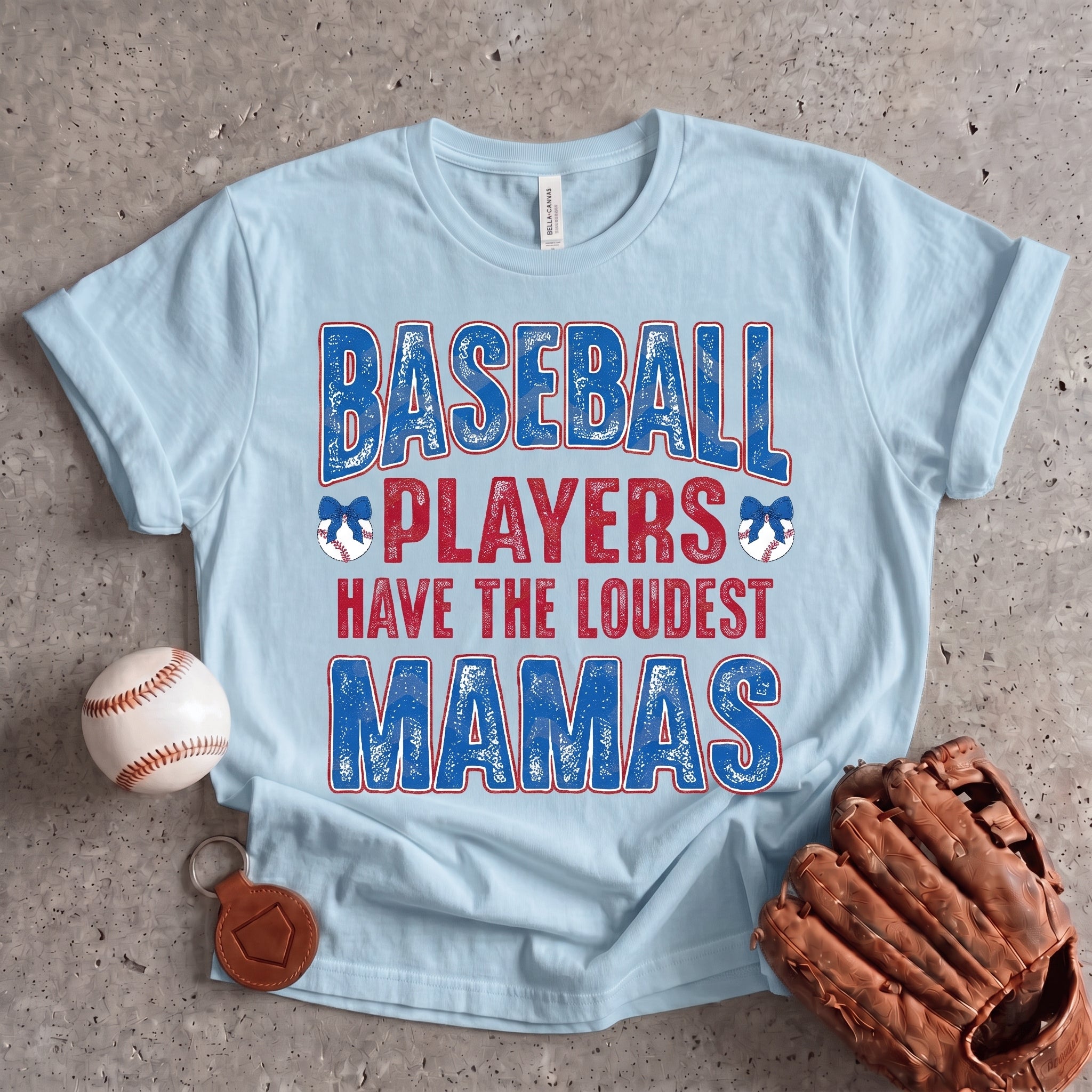 Collection of Loudest Baseball Mamas T-Shirt in a gallery layout