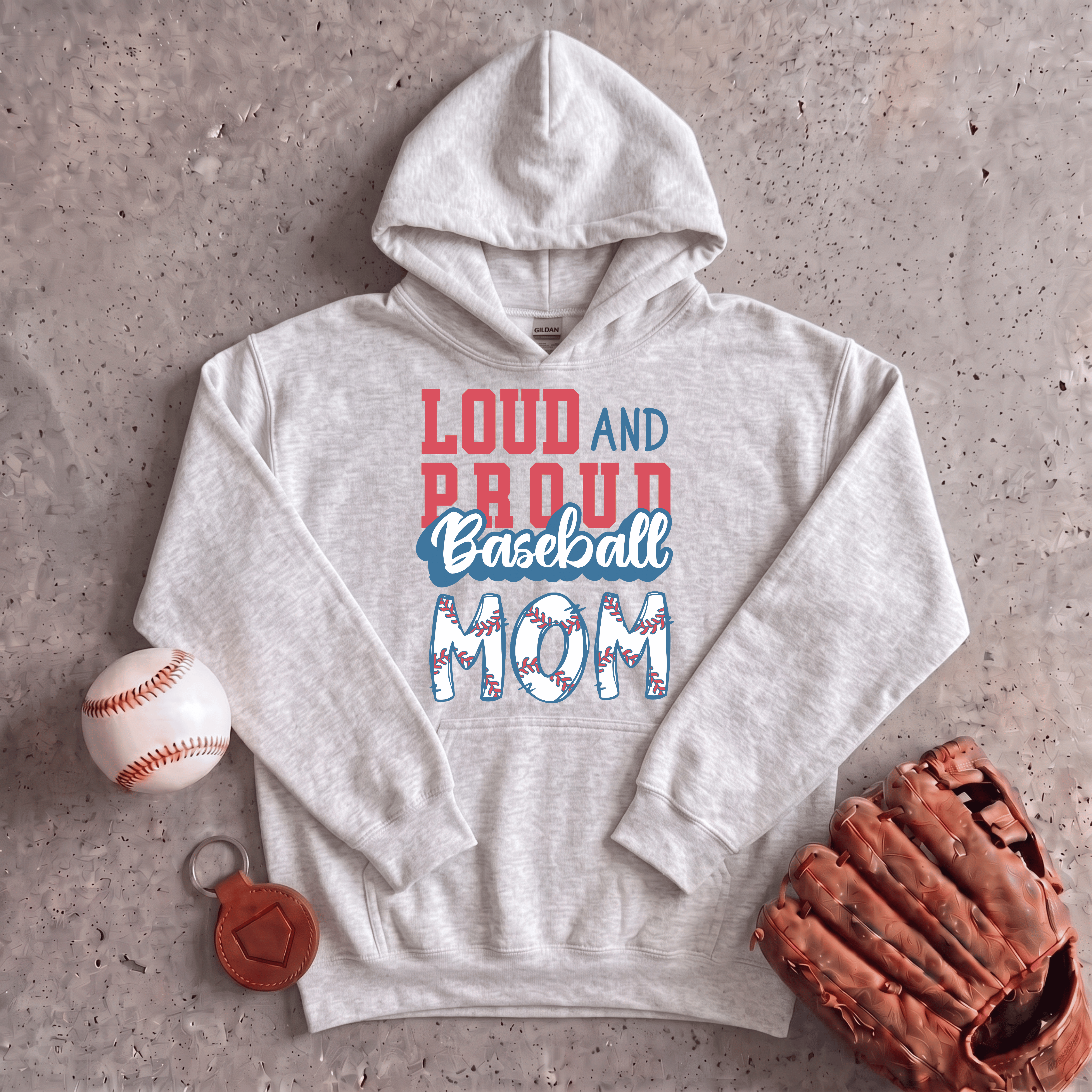 Collection of Loud and Proud Baseball Mom Hoodie in a gallery layout