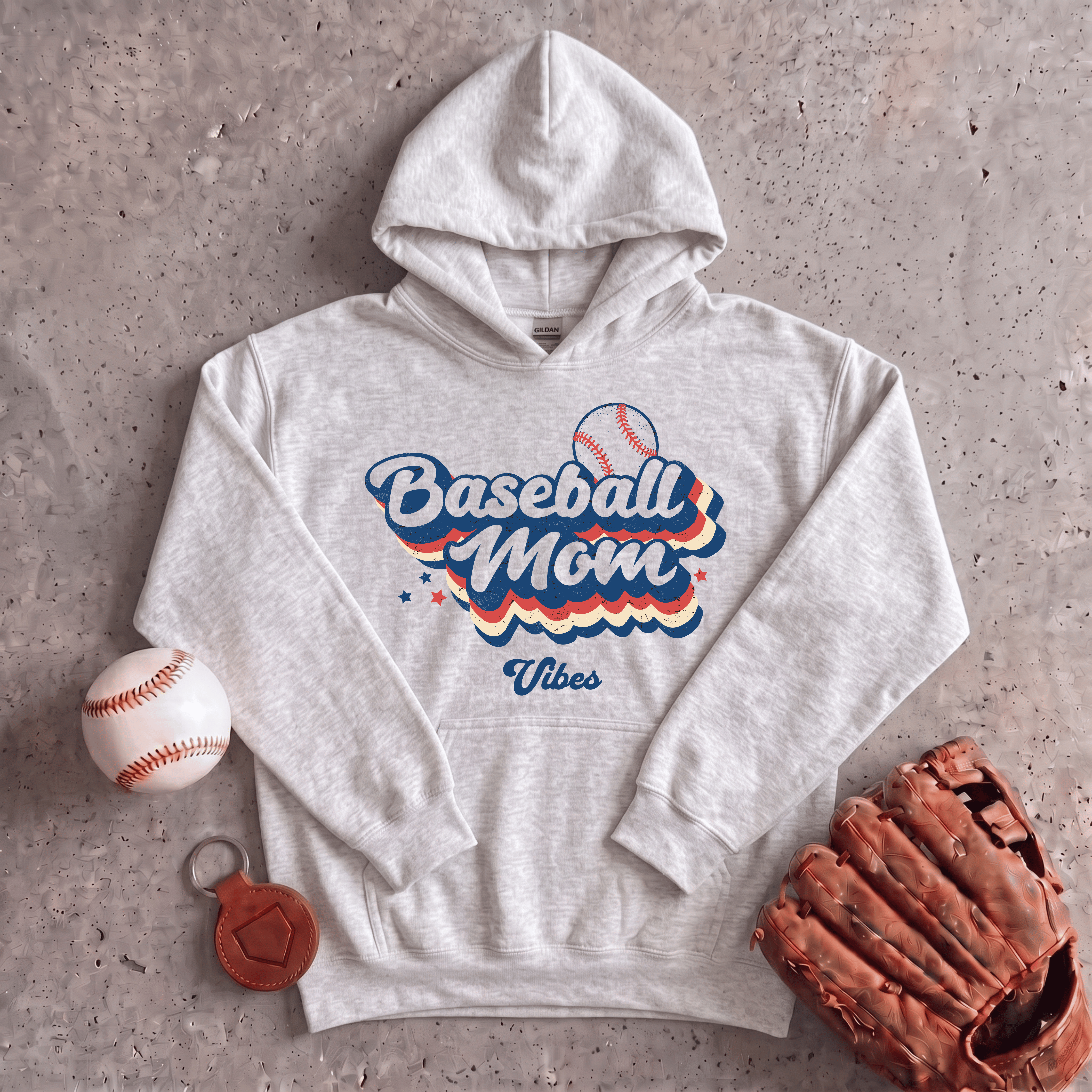 Collection of Baseball Mom Retro Hoodie in a gallery layout