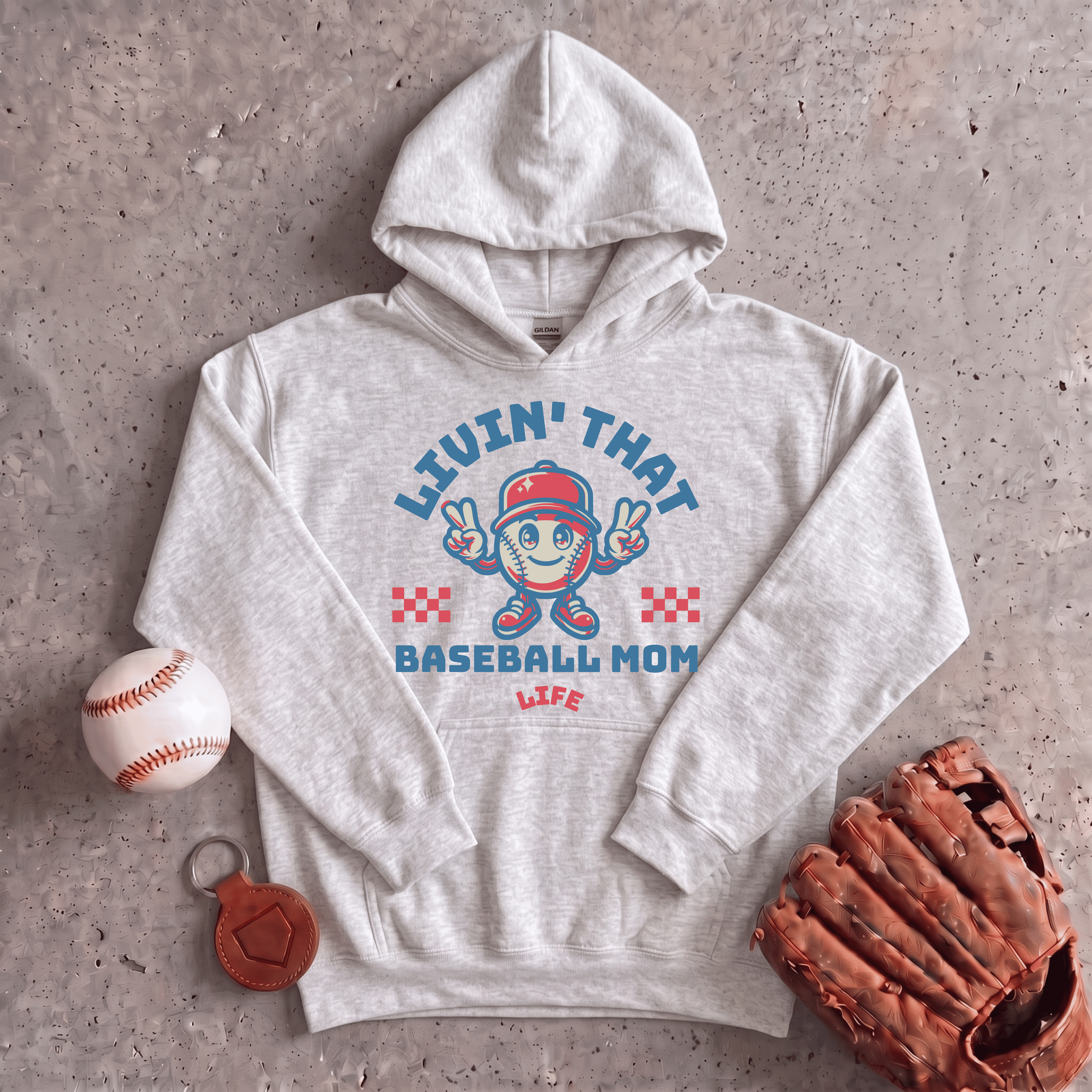 Collection of Livin That Baseball Mom Life Hoodie in a gallery layout