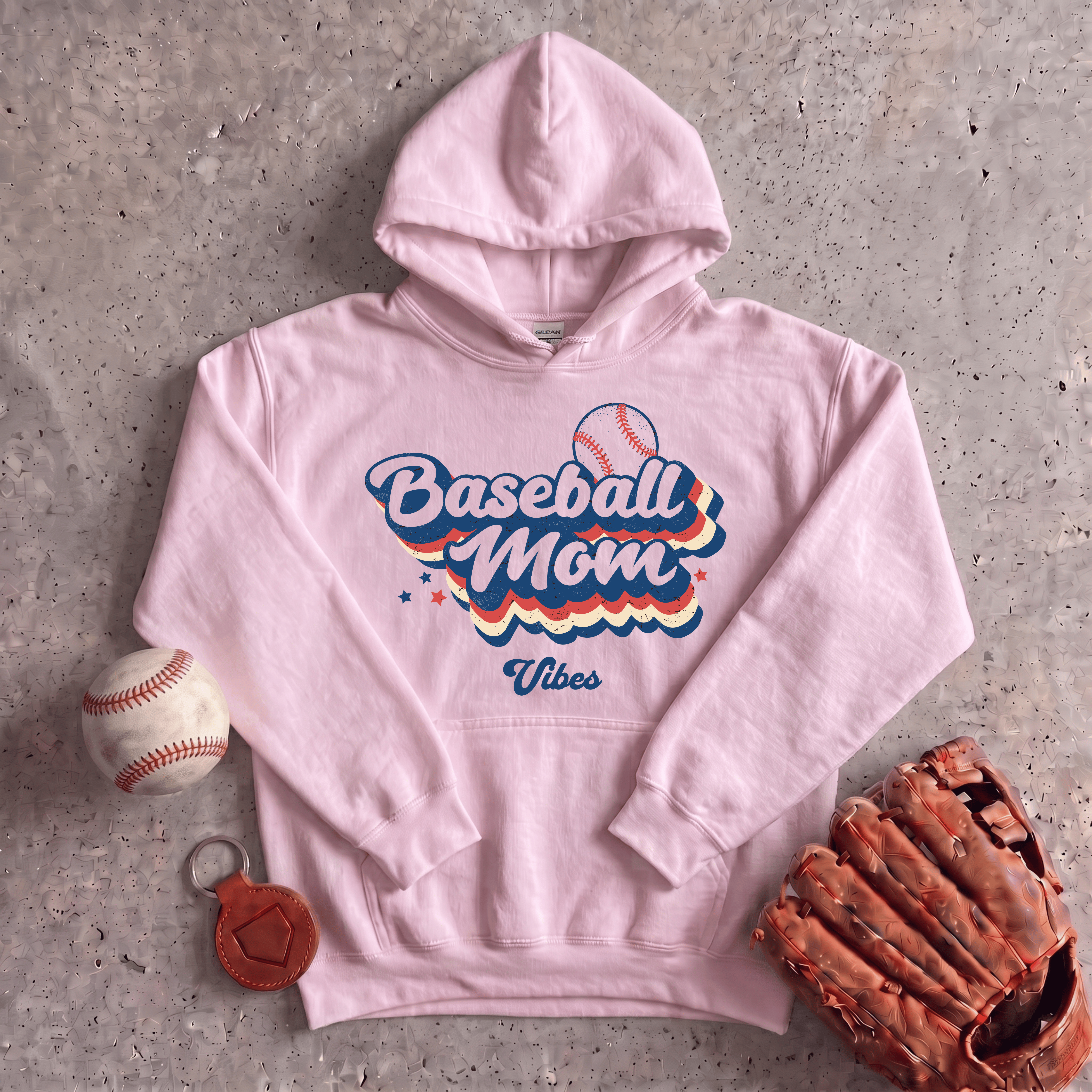 Collection of Baseball Mom Retro Hoodie in a gallery layout