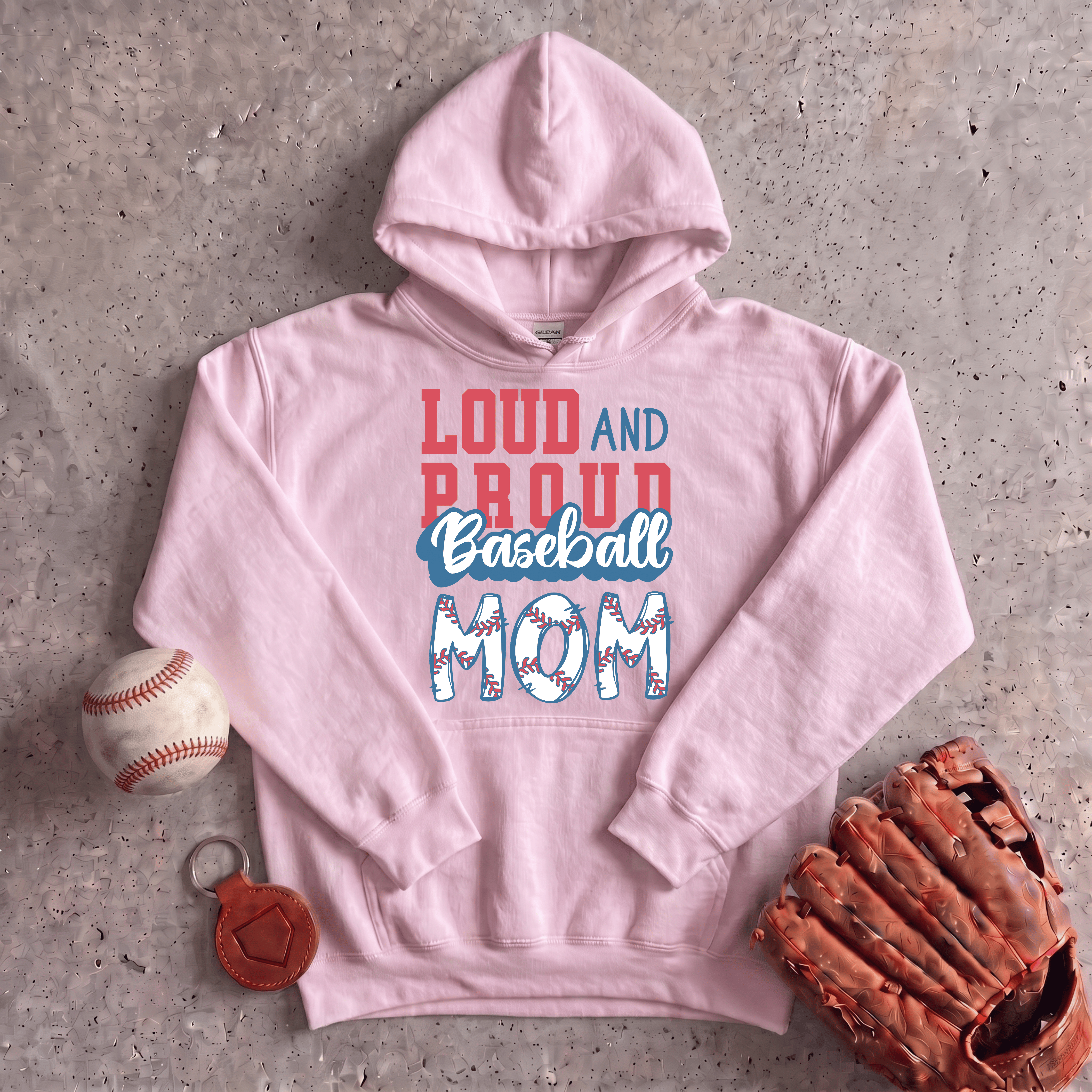 Collection of Loud and Proud Baseball Mom Hoodie in a gallery layout