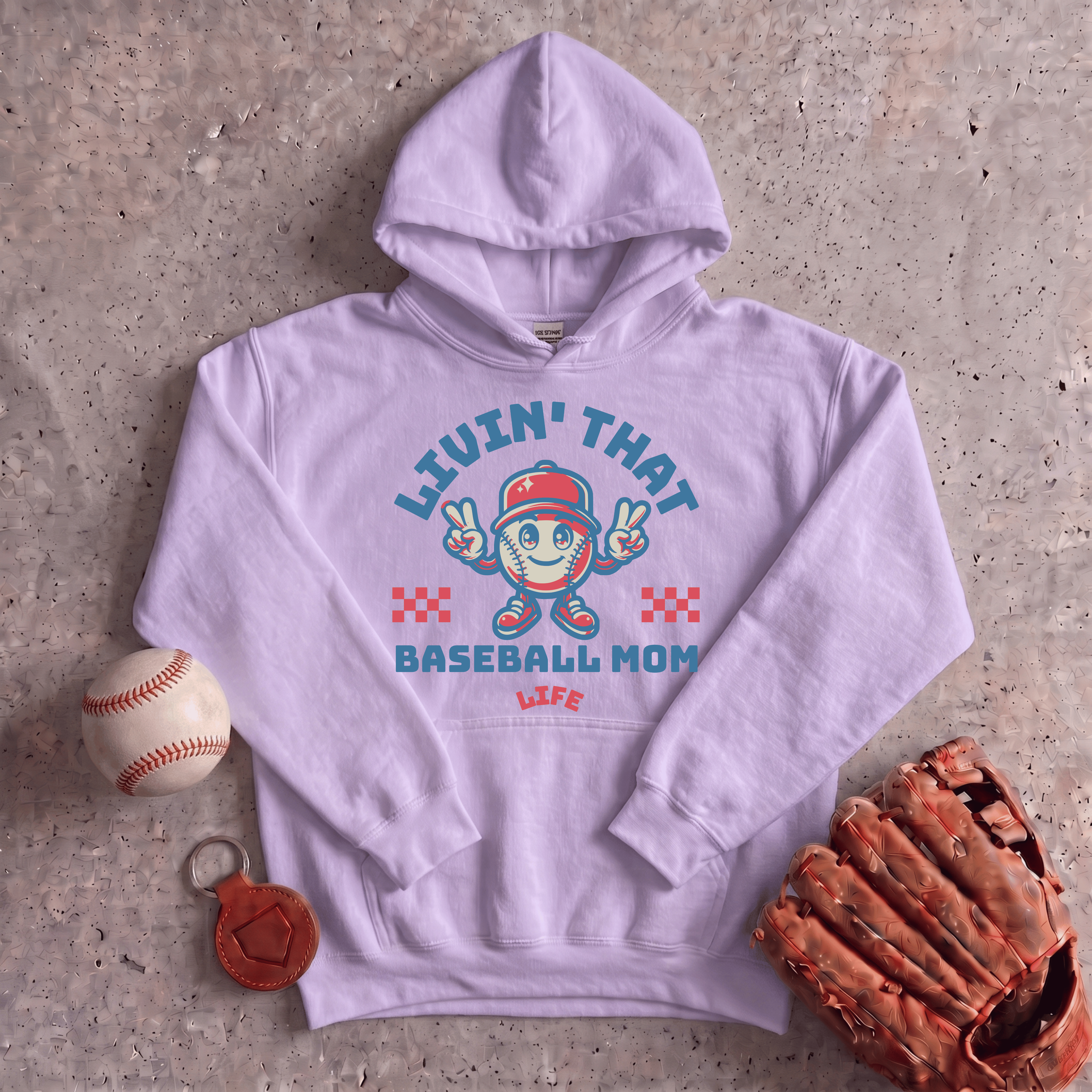 Collection of Livin That Baseball Mom Life Hoodie in a gallery layout