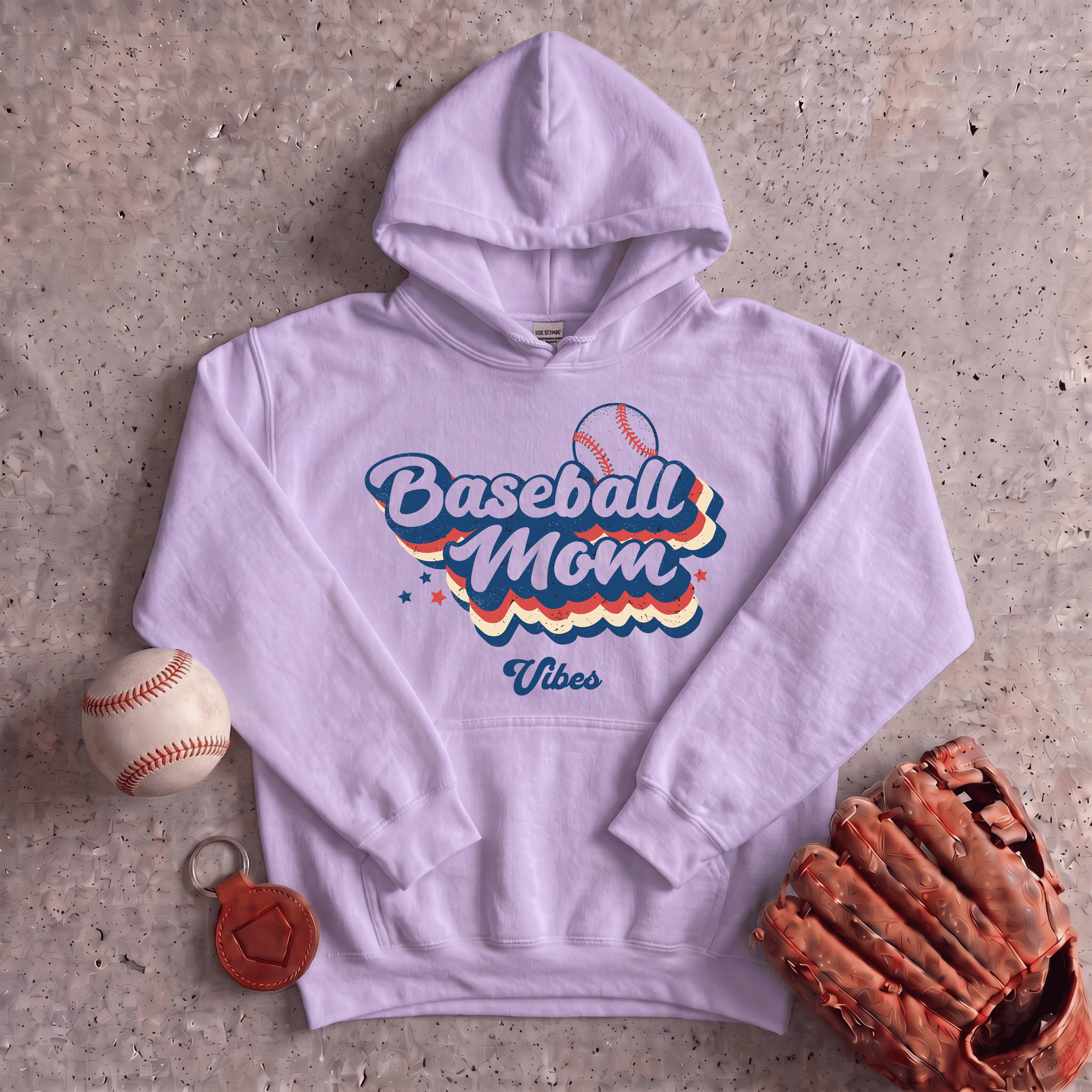 Collection of Baseball Mom Retro Hoodie in a gallery layout