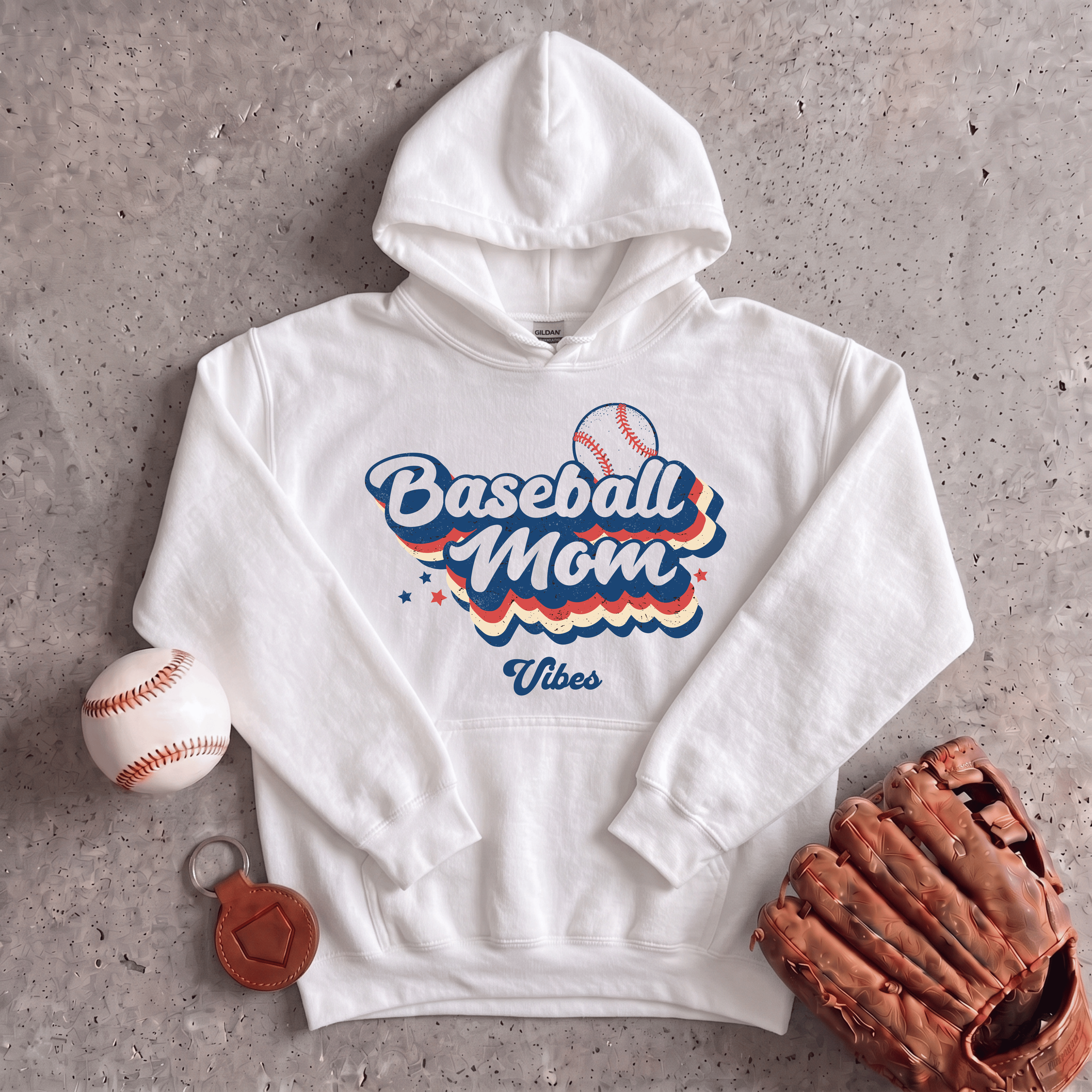 Collection of Baseball Mom Retro Hoodie in a gallery layout