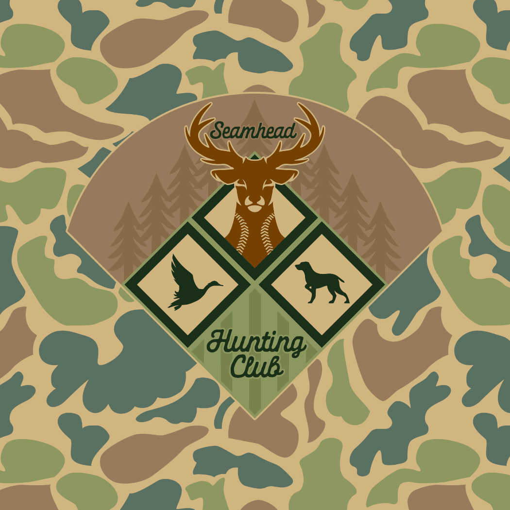 Collection of Seamhead Hunting Club Camo Mesh Lifestyle Baseball Shorts in a gallery layout