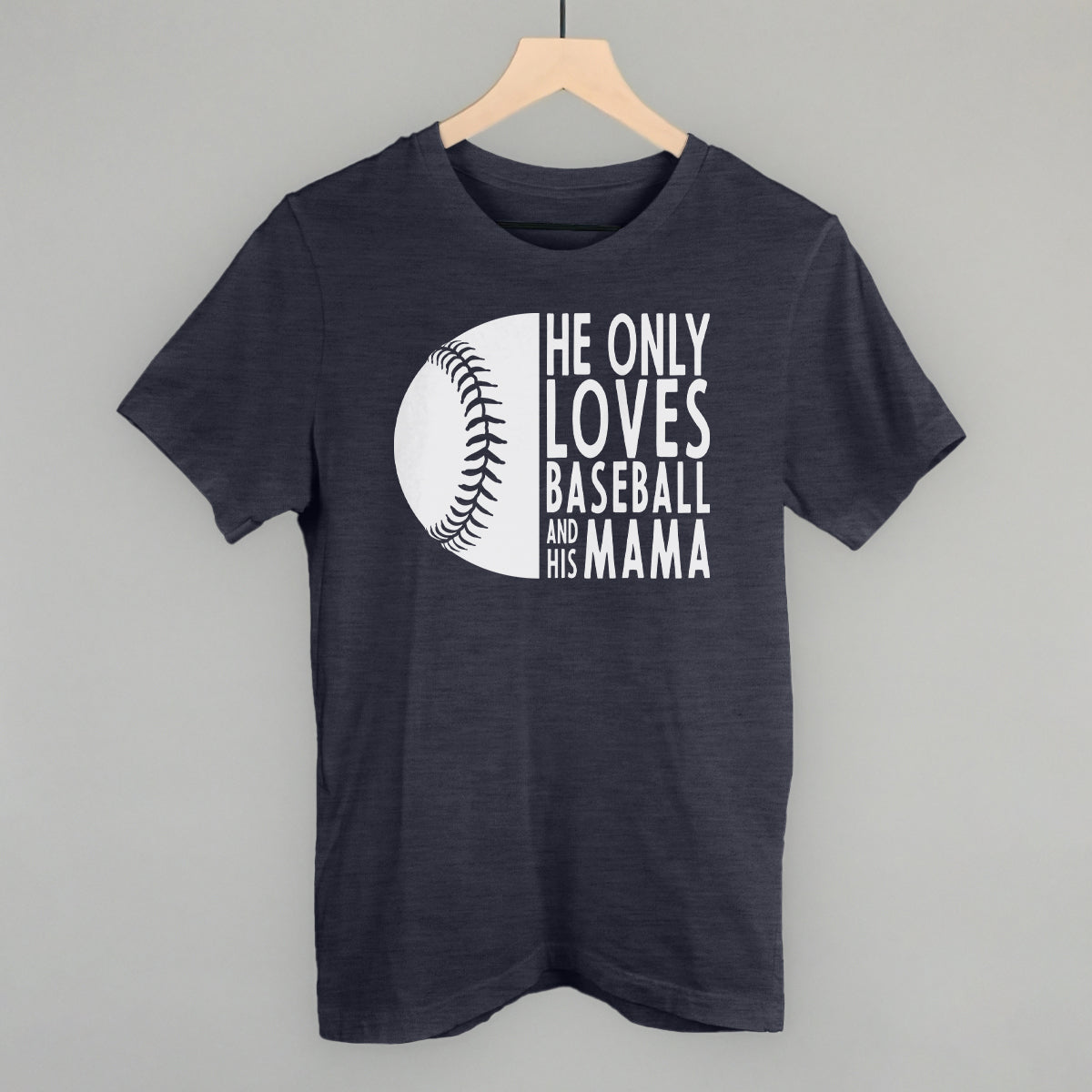 He Only Loves Baseball and His Mama baseball mom crewneck sweatshirt navy