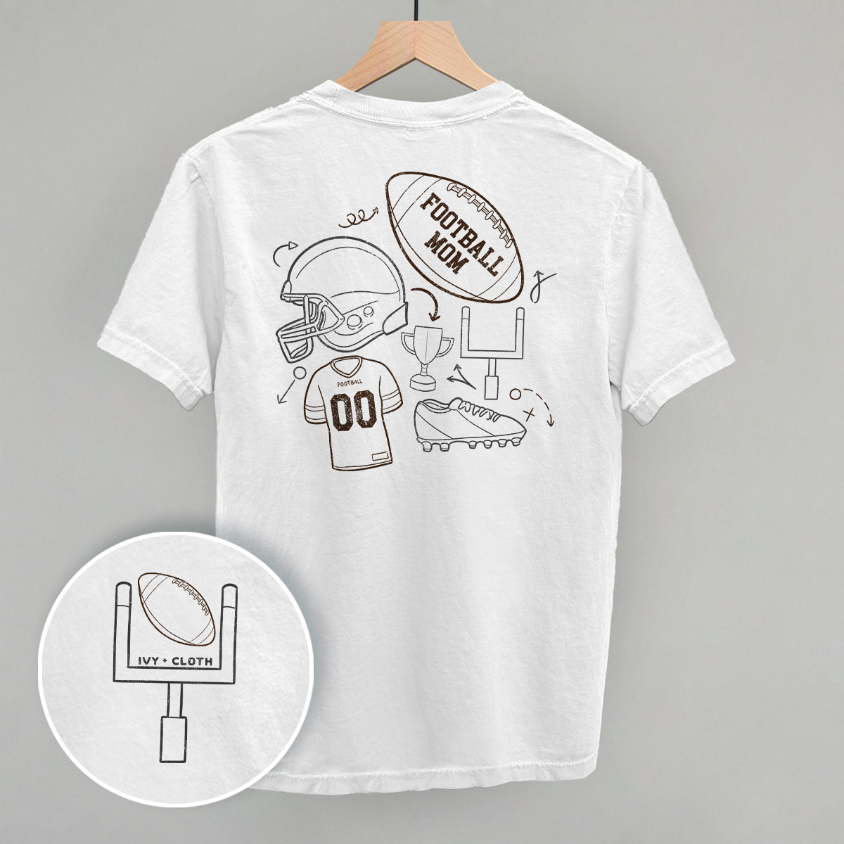Collection of Football Mom Doodle (Back Print) in a gallery layout