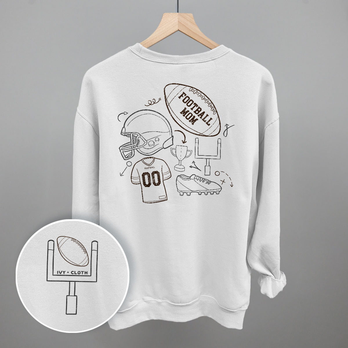 Collection of Football Mom Doodle (Back Print) in a gallery layout