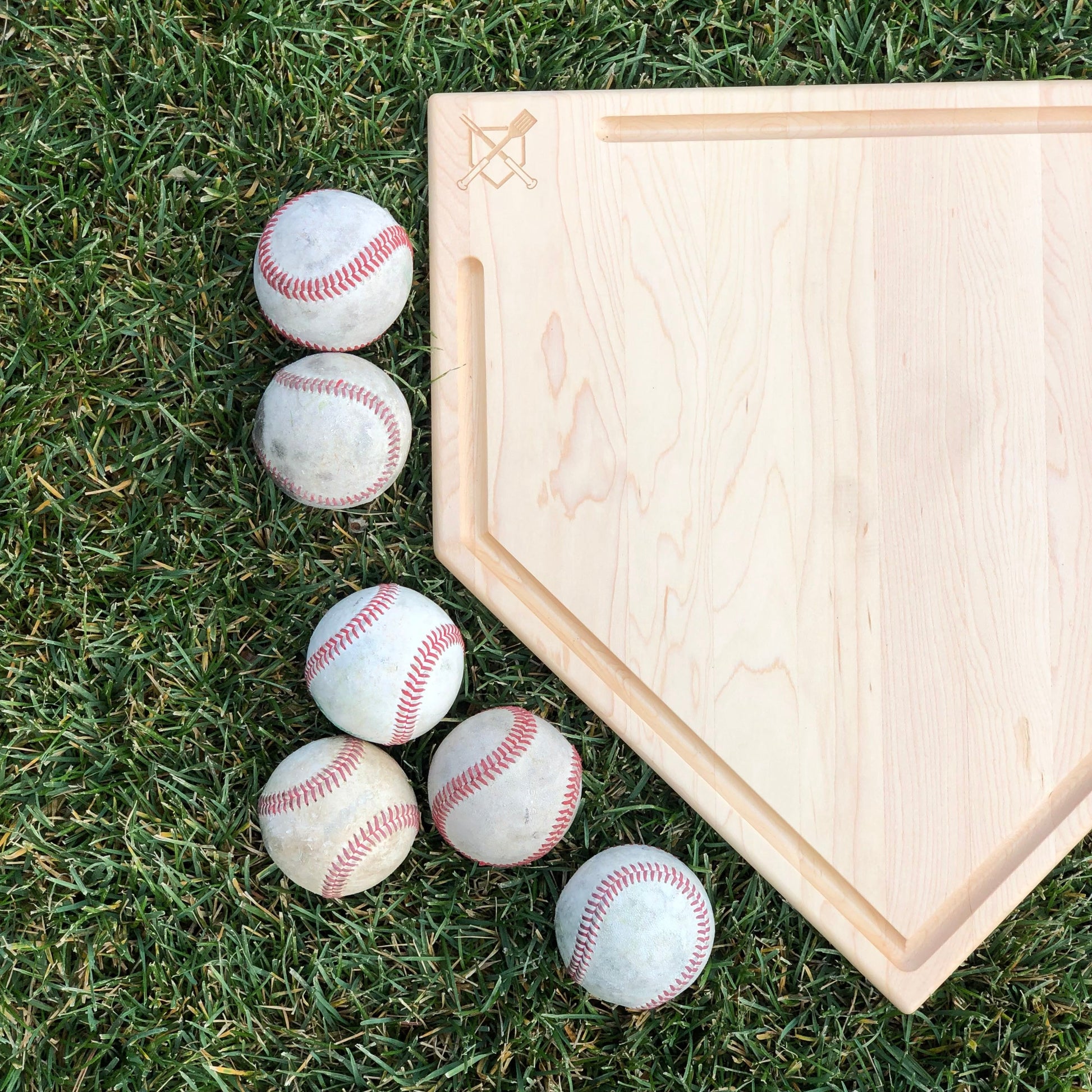 Full Size Home Plate Cutting Board With Trough