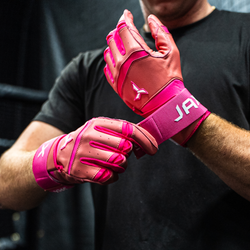 Collection of JAX Batting Gloves Pink Strap Cuff in a gallery layout