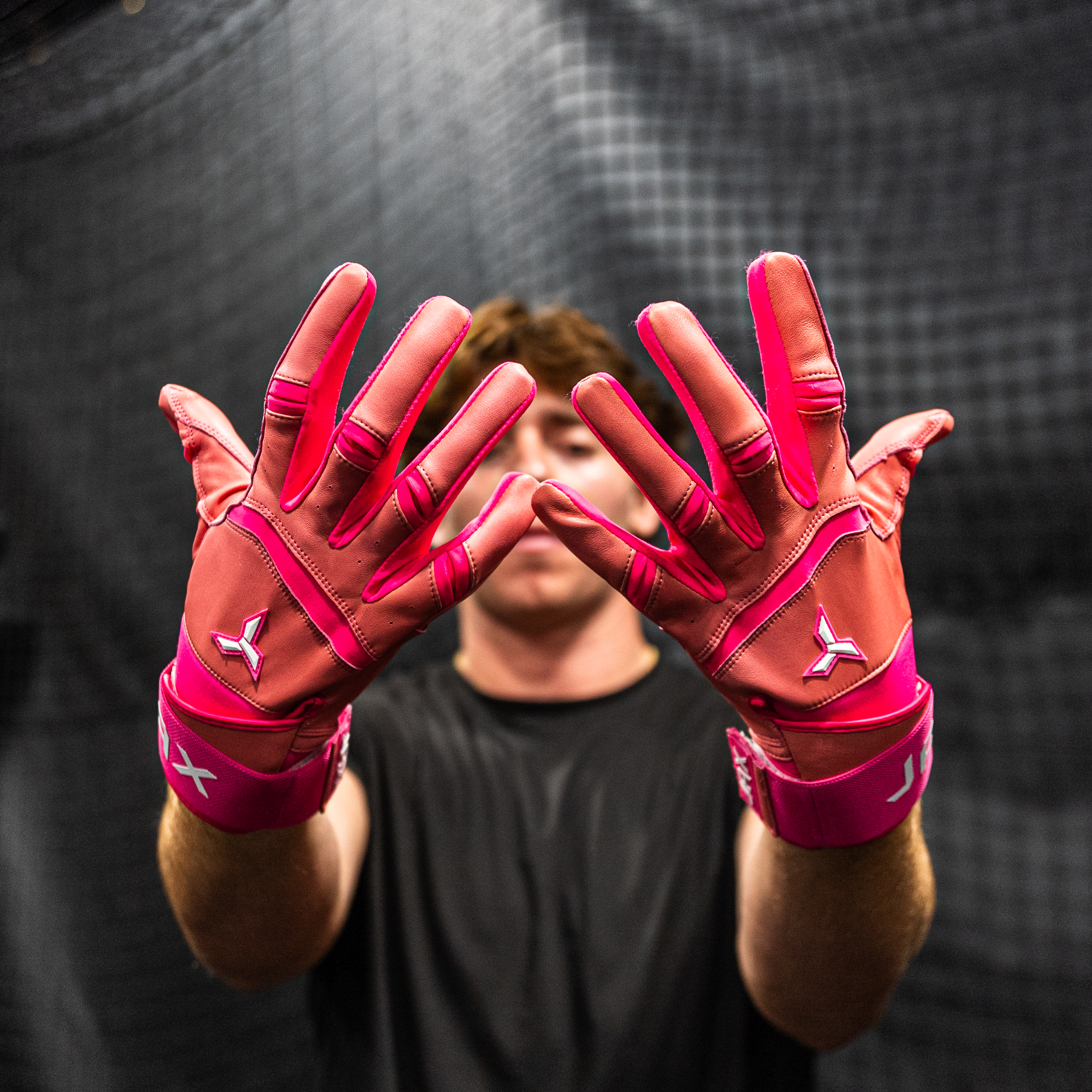 Collection of JAX Batting Gloves Pink Strap Cuff in a gallery layout