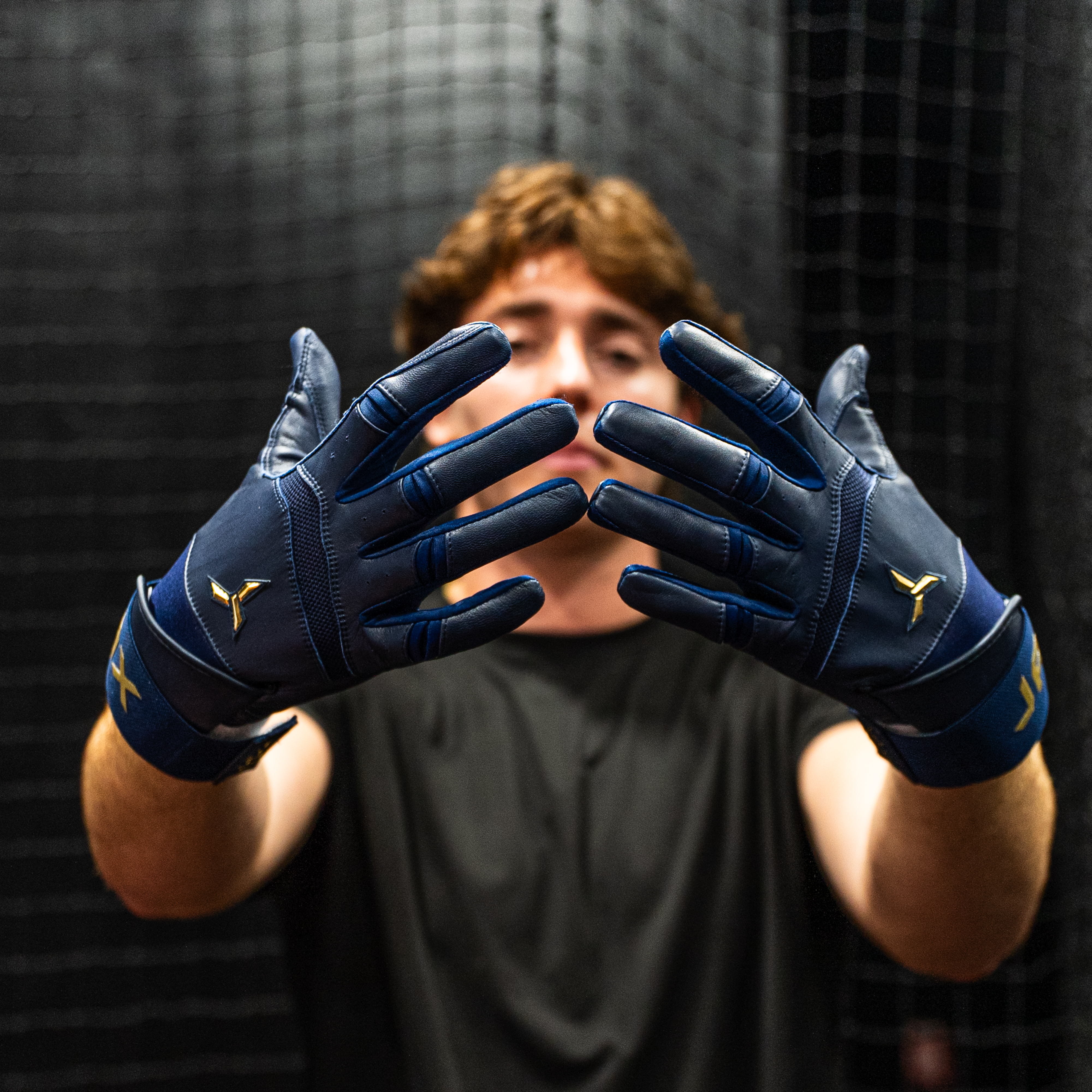 Collection of JAX Batting Gloves Shadow Navy Strap Cuff in a gallery layout