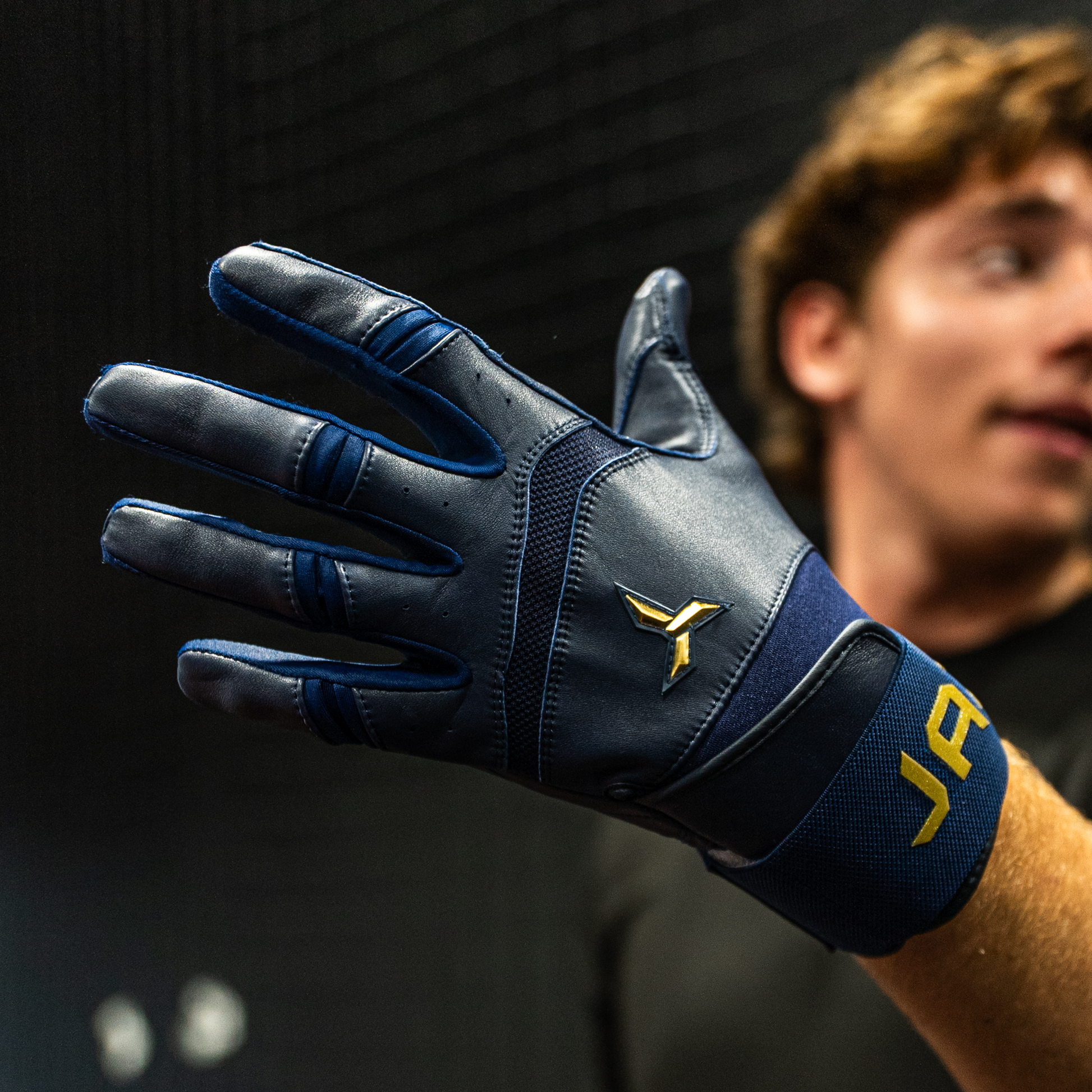 JAX Batting Gloves Shadow Navy Strap Cuff