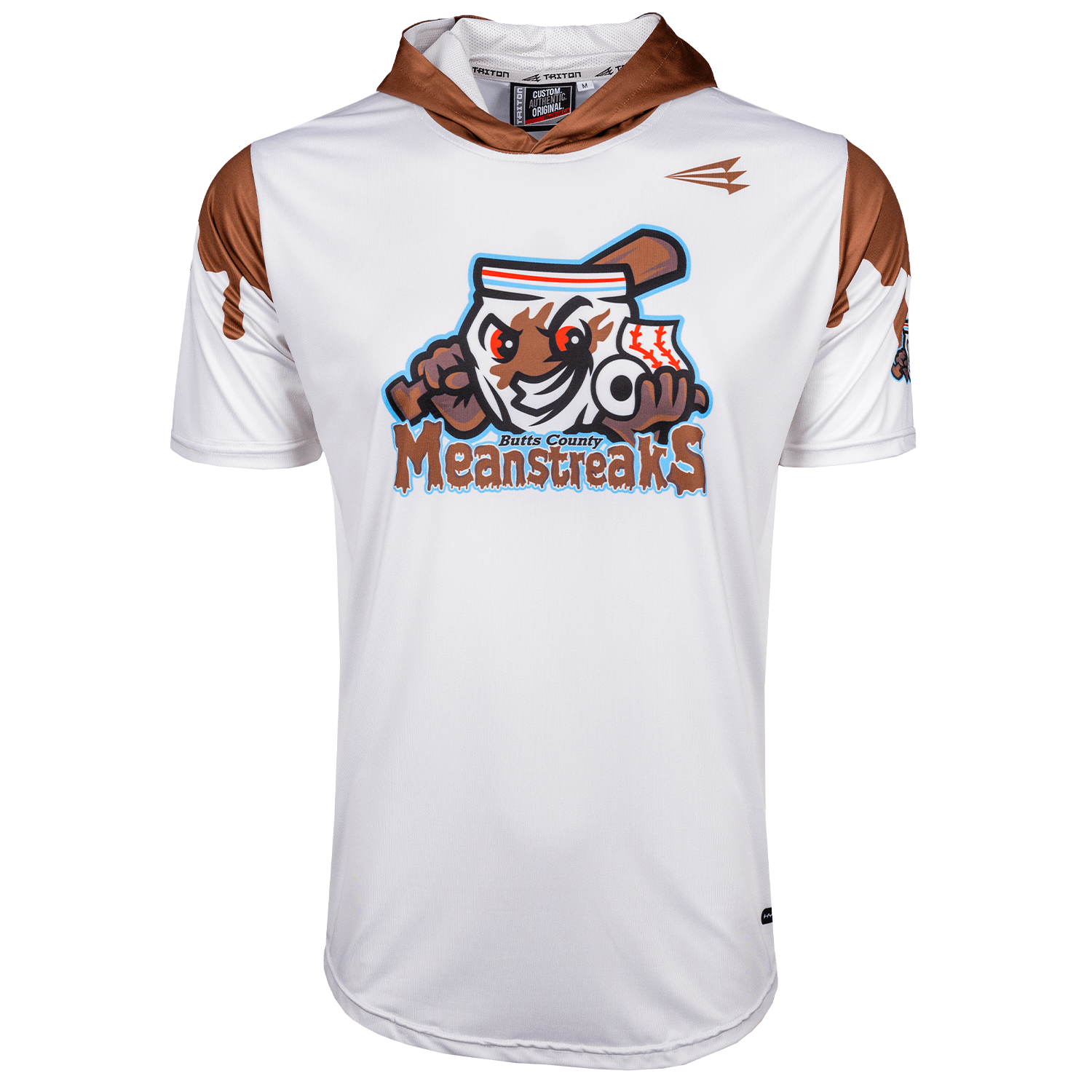 Collection of White and brown sports jersey with a logo on a white background in a gallery layout