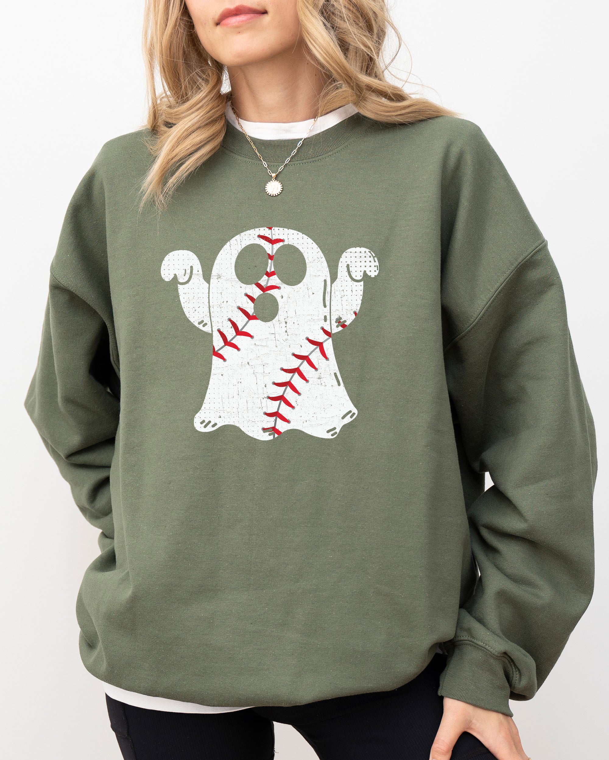 Collection of Baseball Ghost Sweatshirt in a gallery layout