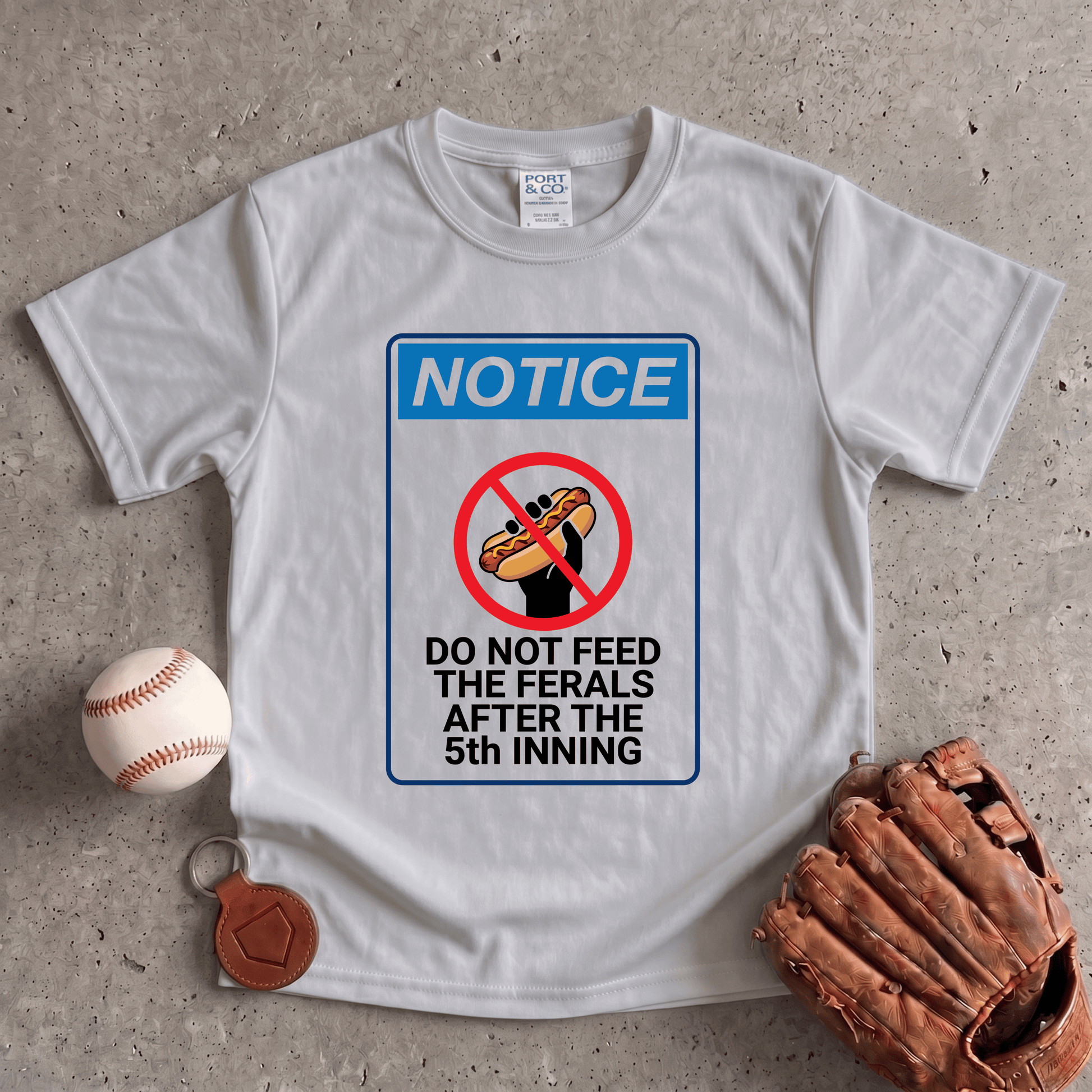 Do Not Feed the Ferals After the 5th Inning Youth Baseball Tee