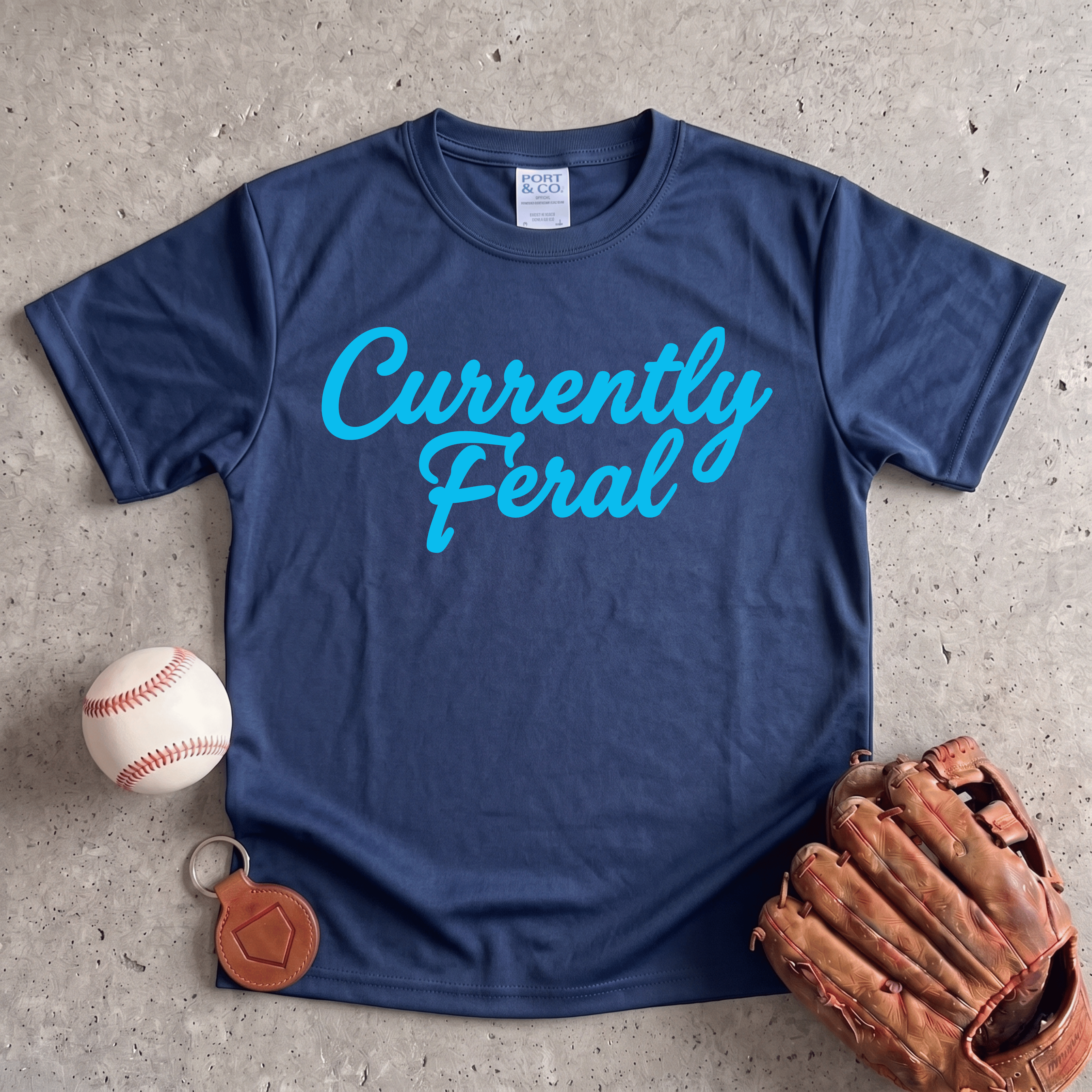 Collection of Currently Feral Youth Baseball Sibling Performance Tee in a gallery layout