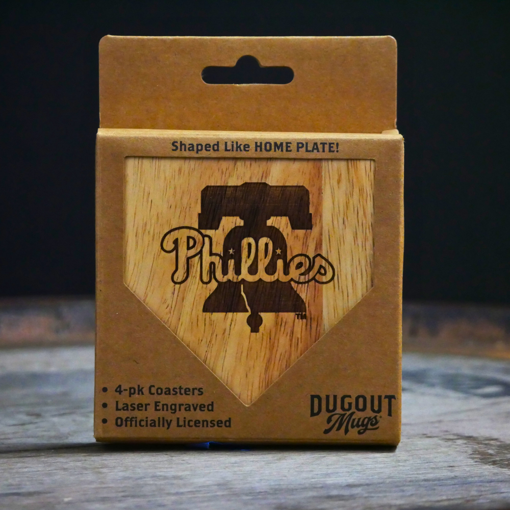 Collection of Philadelphia Phillies Dugout Mug® Wood Coaster in a gallery layout