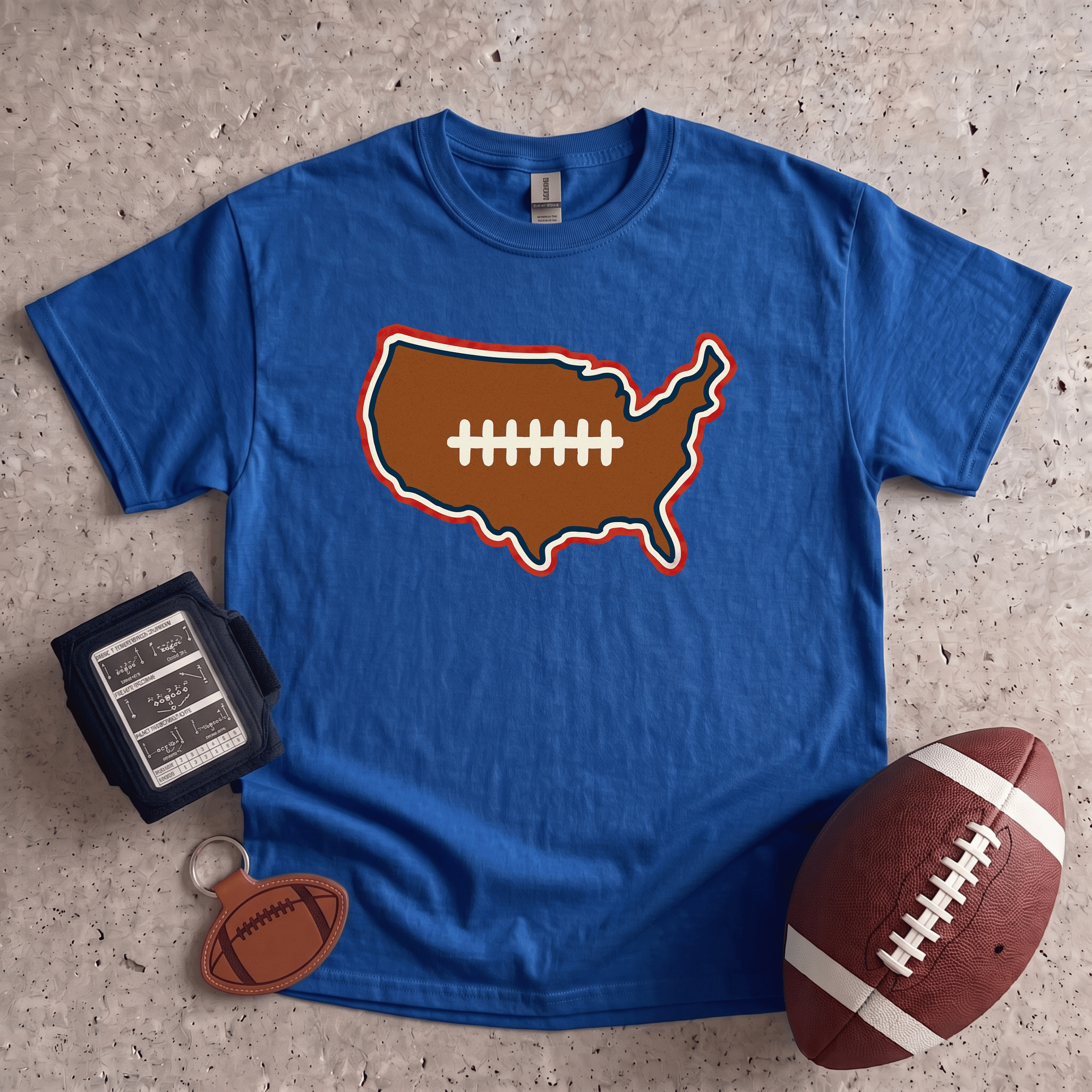 Collection of Patriotic Football T-Shirt in a gallery layout