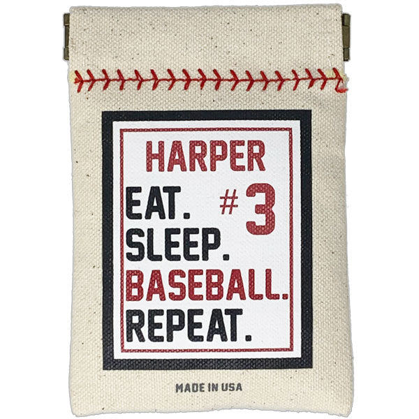 Eat. Sleep. Baseball. Repeat. Seed Sack® | Canvas Baseball Seed Pouch