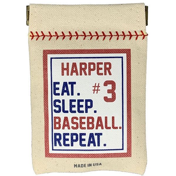 Eat. Sleep. Baseball. Repeat. Seed Sack® | Canvas Baseball Seed Pouch