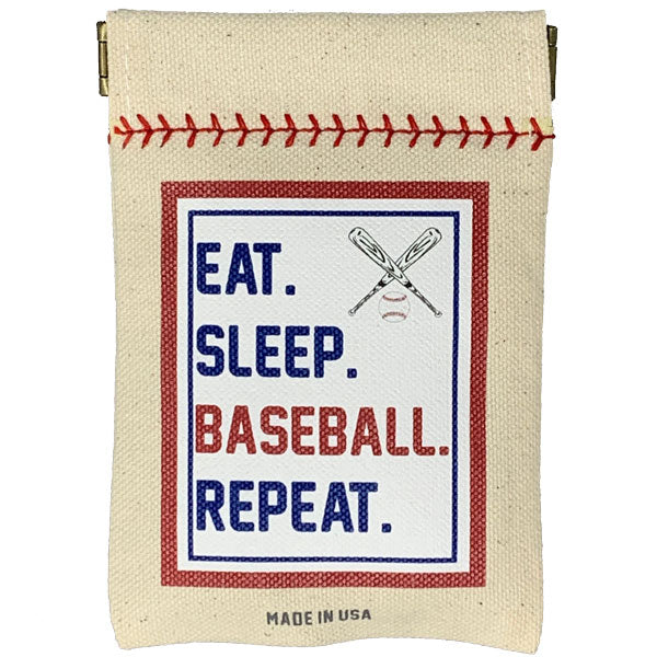 Collection of Eat. Sleep. Baseball. Repeat. Seed Sack® | Canvas Baseball Seed Pouch in a gallery layout