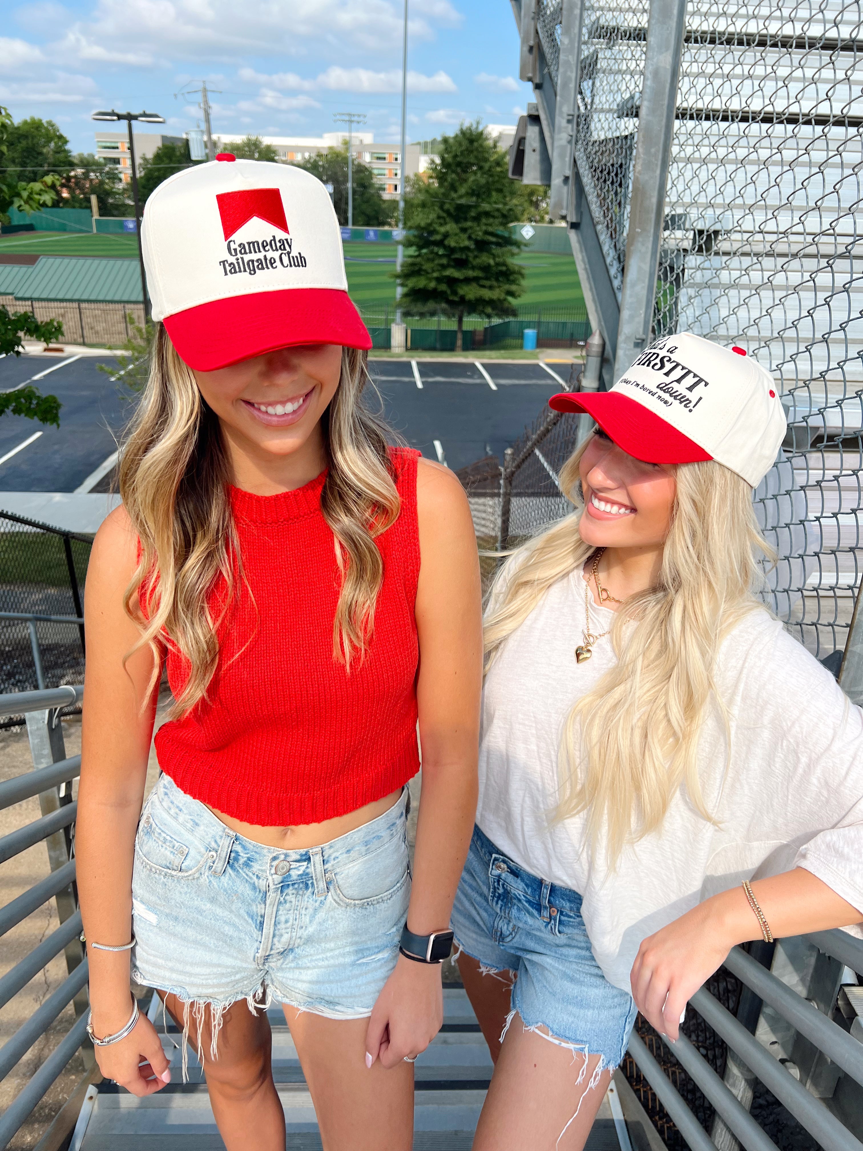 Collection of Gameday Tailgate Club Hat | Red Vintage Trucker Snapback in a gallery layout
