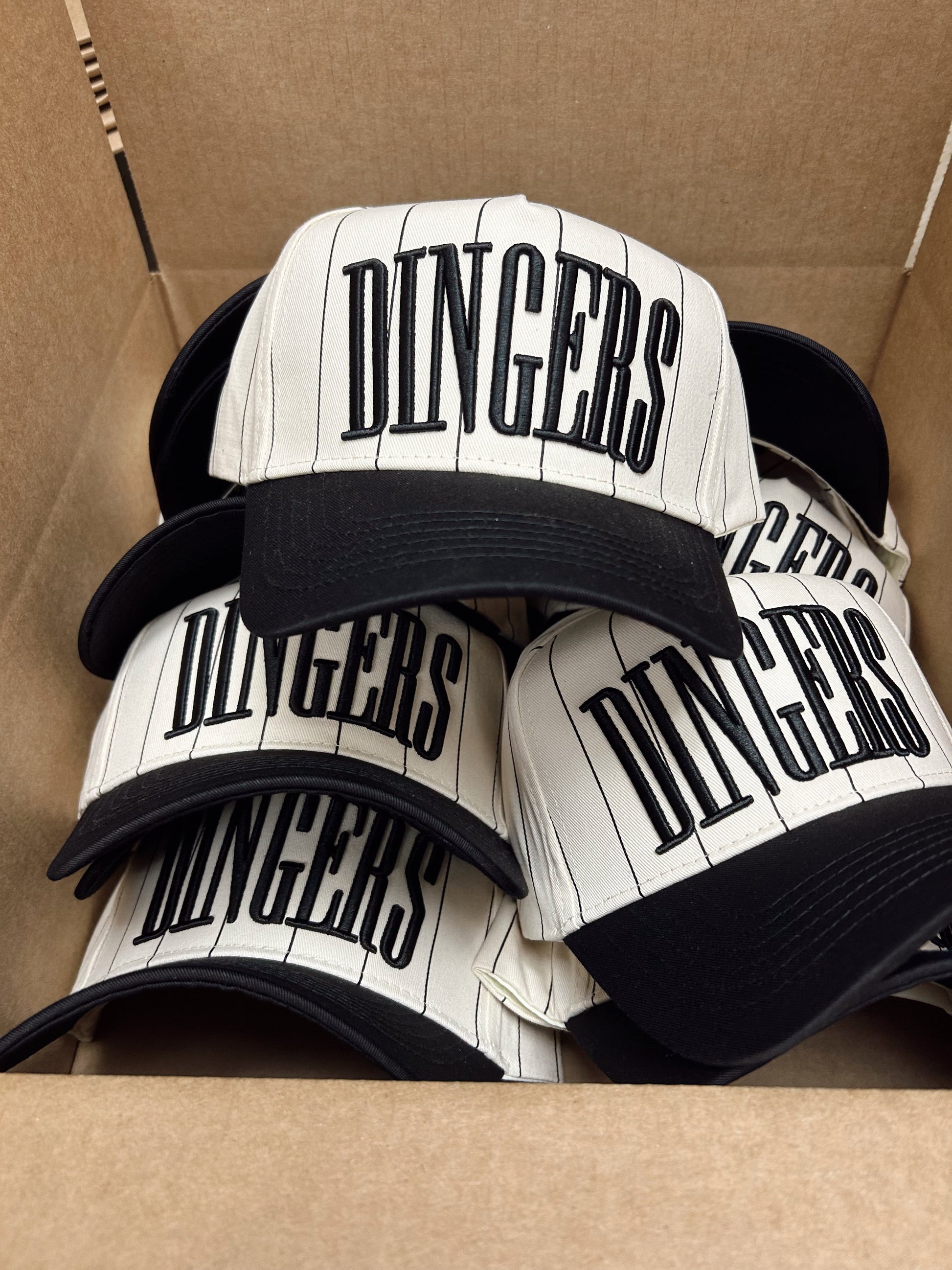 Dingers Hat | Pinstripe Vintage Baseball Trucker Snapback