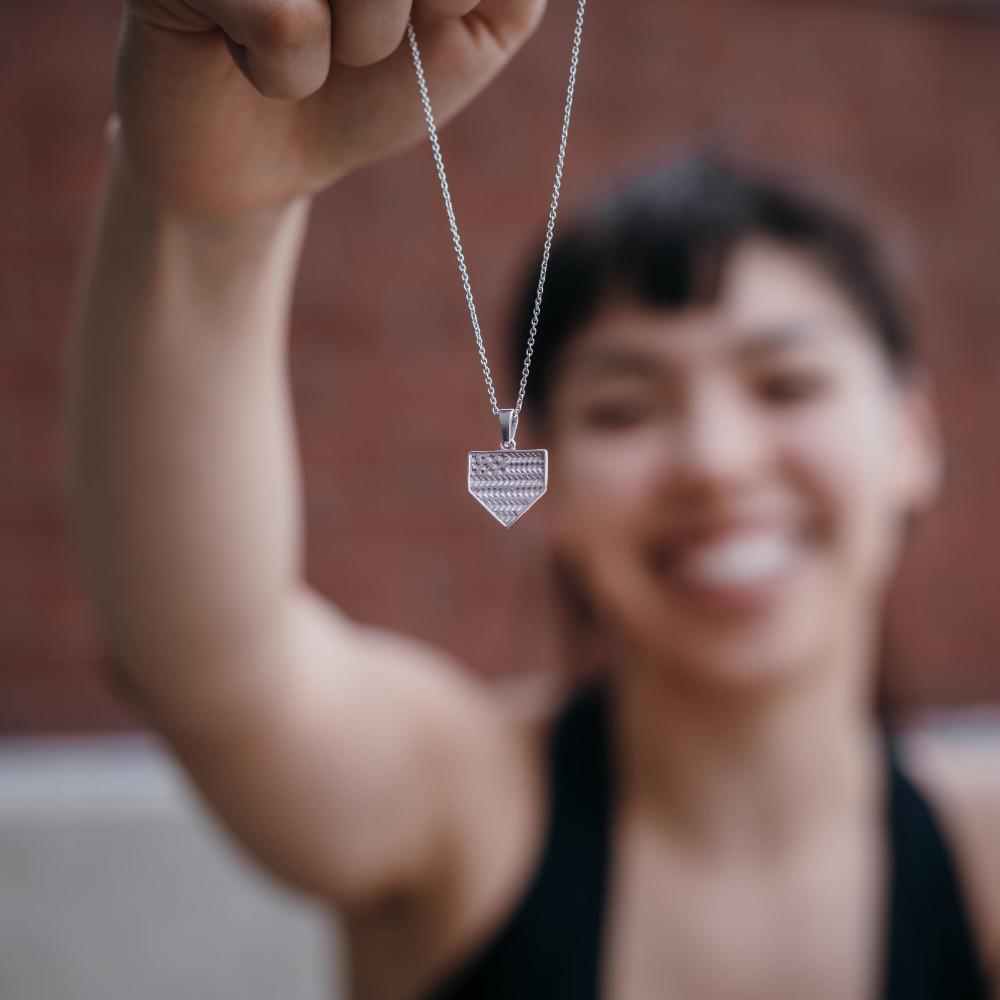 Collection of American Flag Home Plate Necklace in a gallery layout