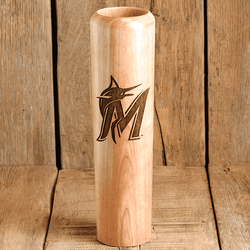 Collection of Wooden vase with engraved logo on a wooden background in a gallery layout