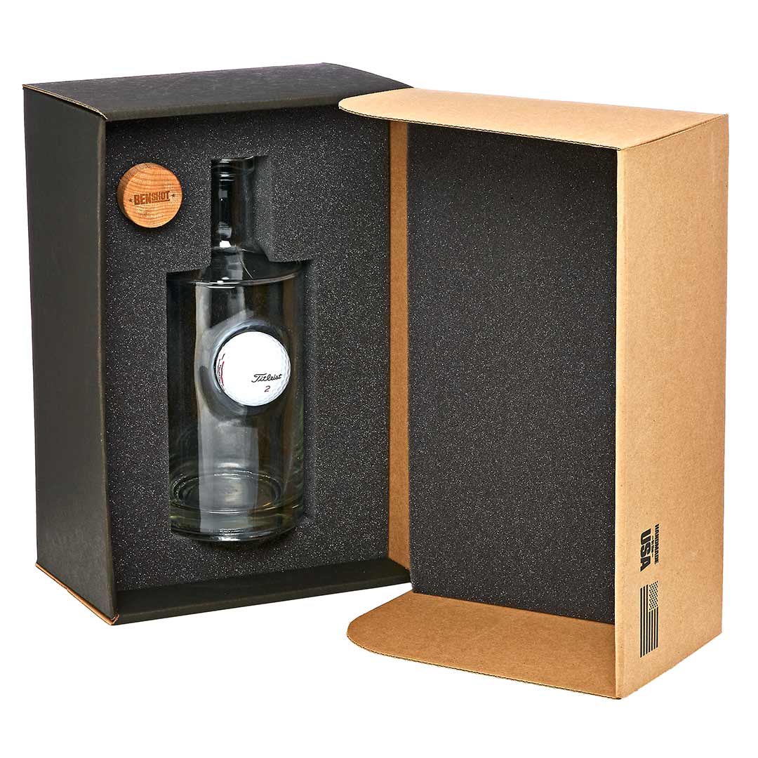 Collection of BenShot Golf Ball Glasses in a gallery layout