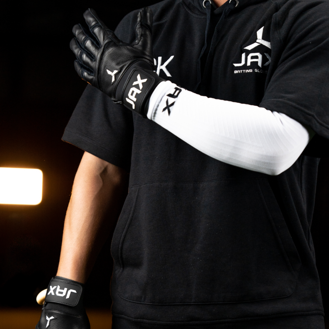 Collection of JAX Batting Gloves Onyx Black Pro Cuff in a gallery layout